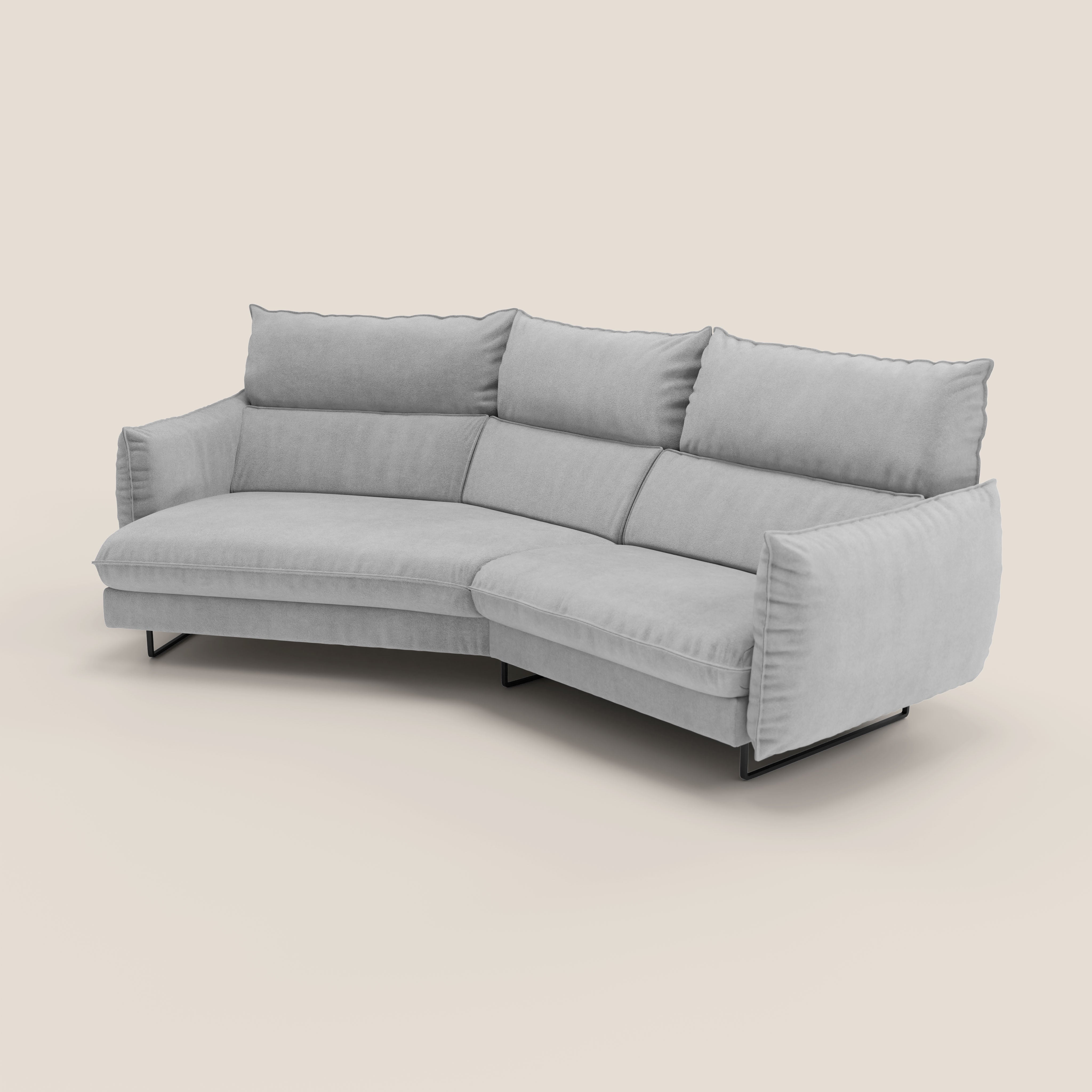 Monamour divano moderno angolare con opzione relax elettrico in microfibra smacchiabile impermeabile T11 grigio chiaro - divitt.sbs