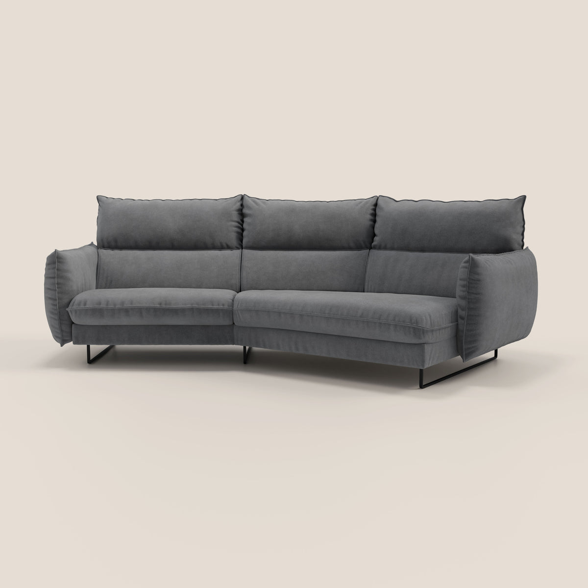 Monamour divano moderno angolare con opzione relax elettrico in microfibra smacchiabile impermeabile T11 grigio - divitt.sbs