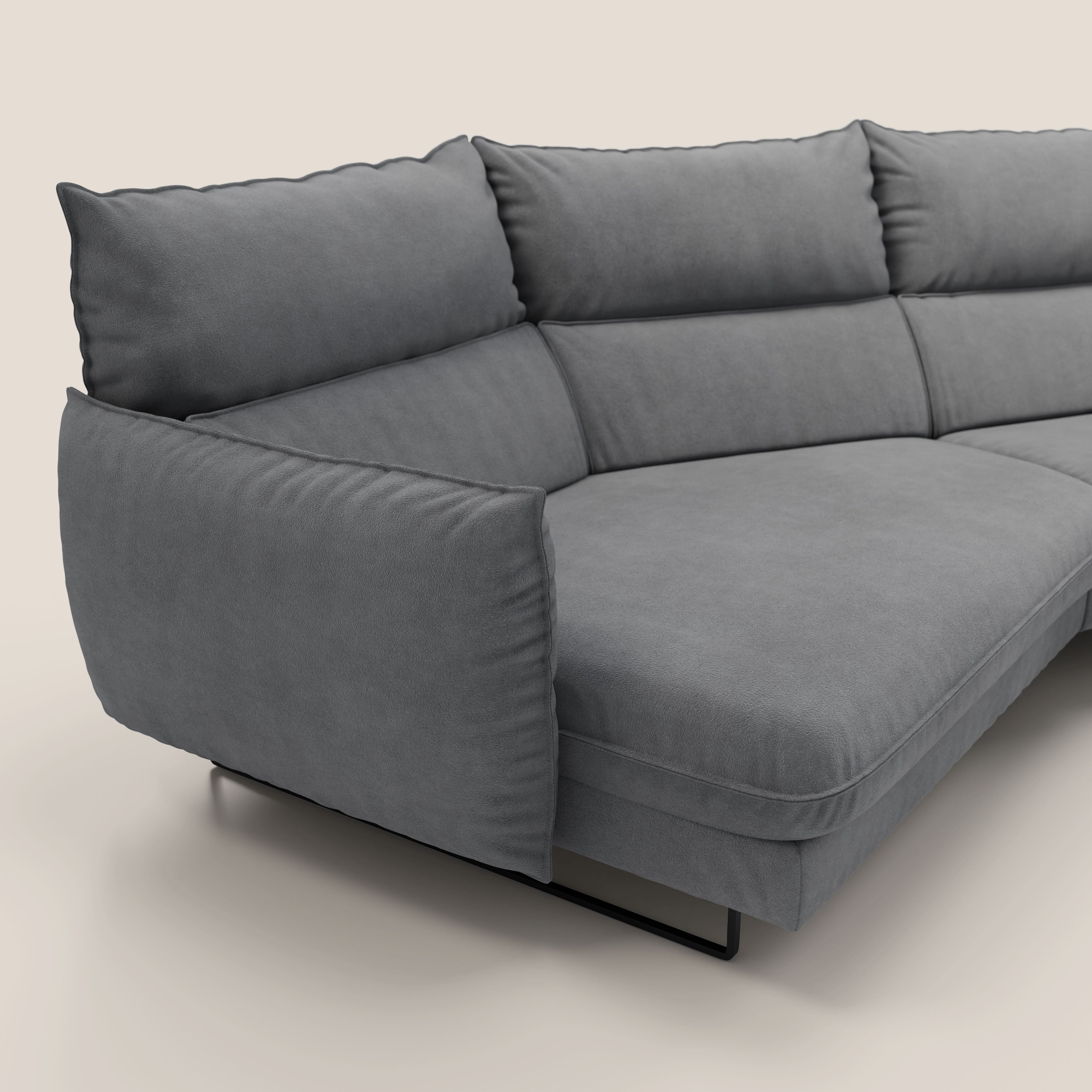 Monamour divano moderno angolare con opzione relax elettrico in microfibra smacchiabile impermeabile T11 grigio - divitt.sbs