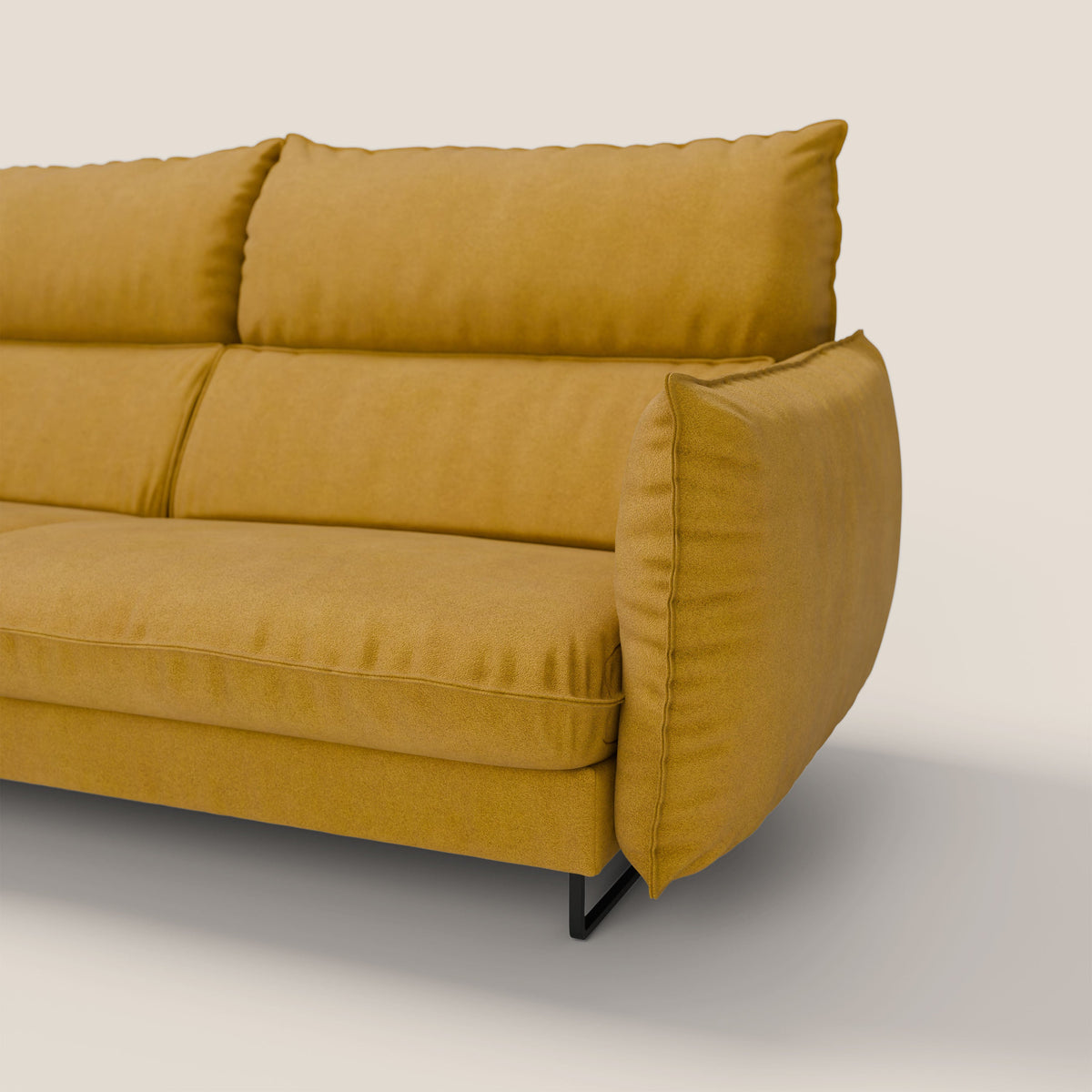 Monamour Divano dal design moderno con opzione relax elettrico in microfibra smacchiabile impermeabile T11 giallo - divitt.sbs