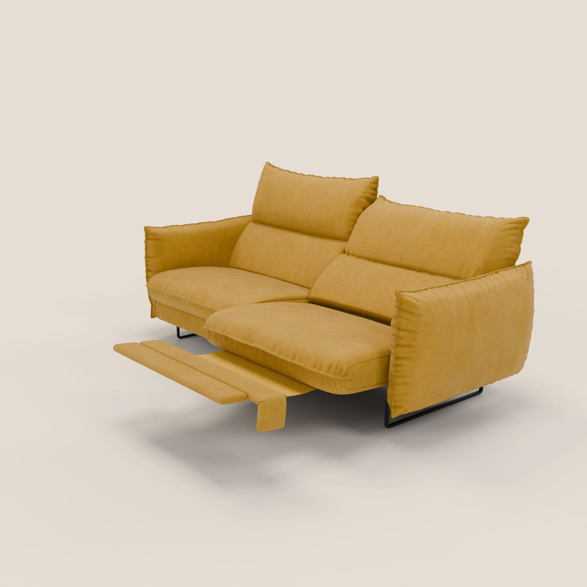 Monamour Divano dal design moderno con opzione relax elettrico in microfibra smacchiabile impermeabile T11 giallo - divitt.sbs