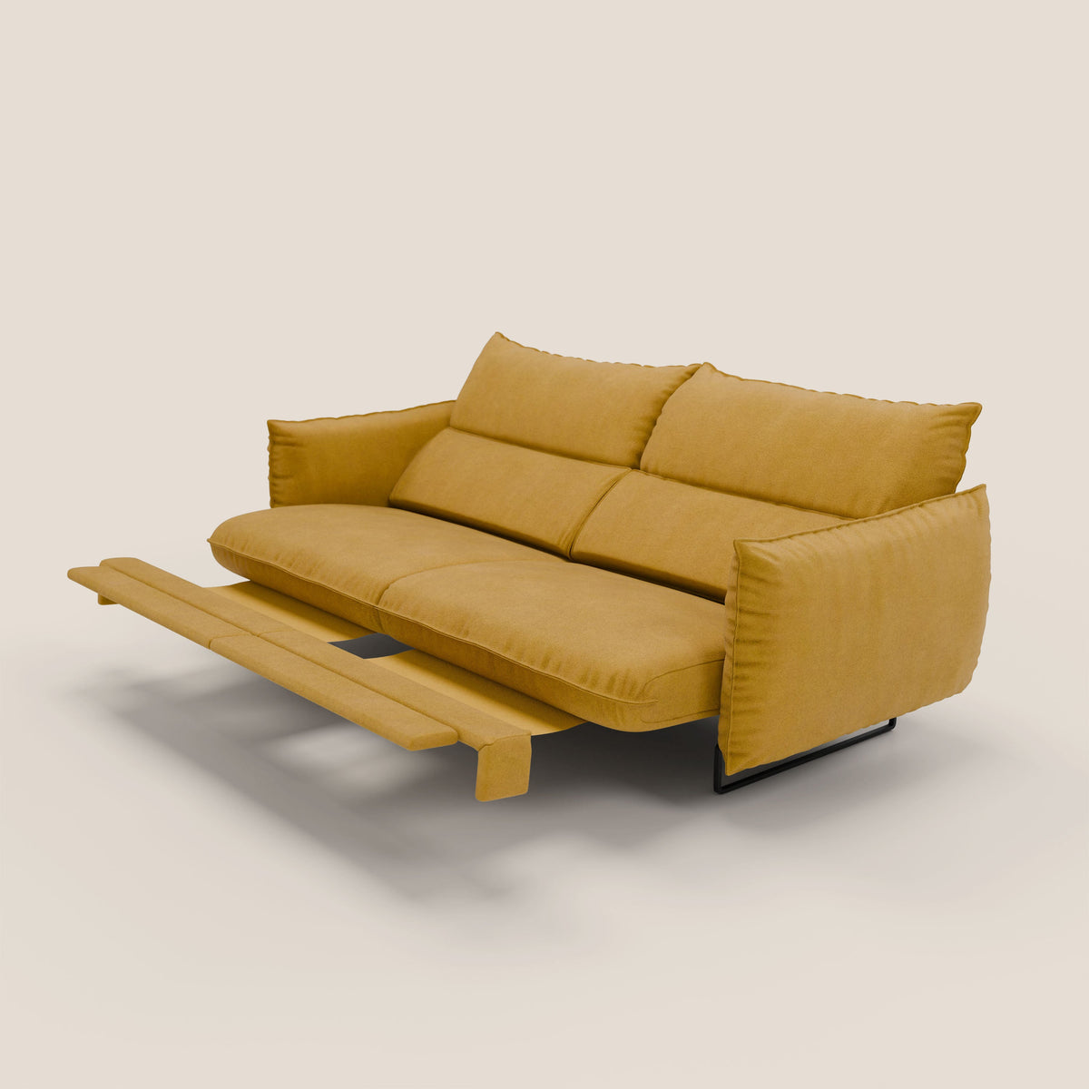 Monamour Divano dal design moderno con opzione relax elettrico in microfibra smacchiabile impermeabile T11 giallo - divitt.sbs