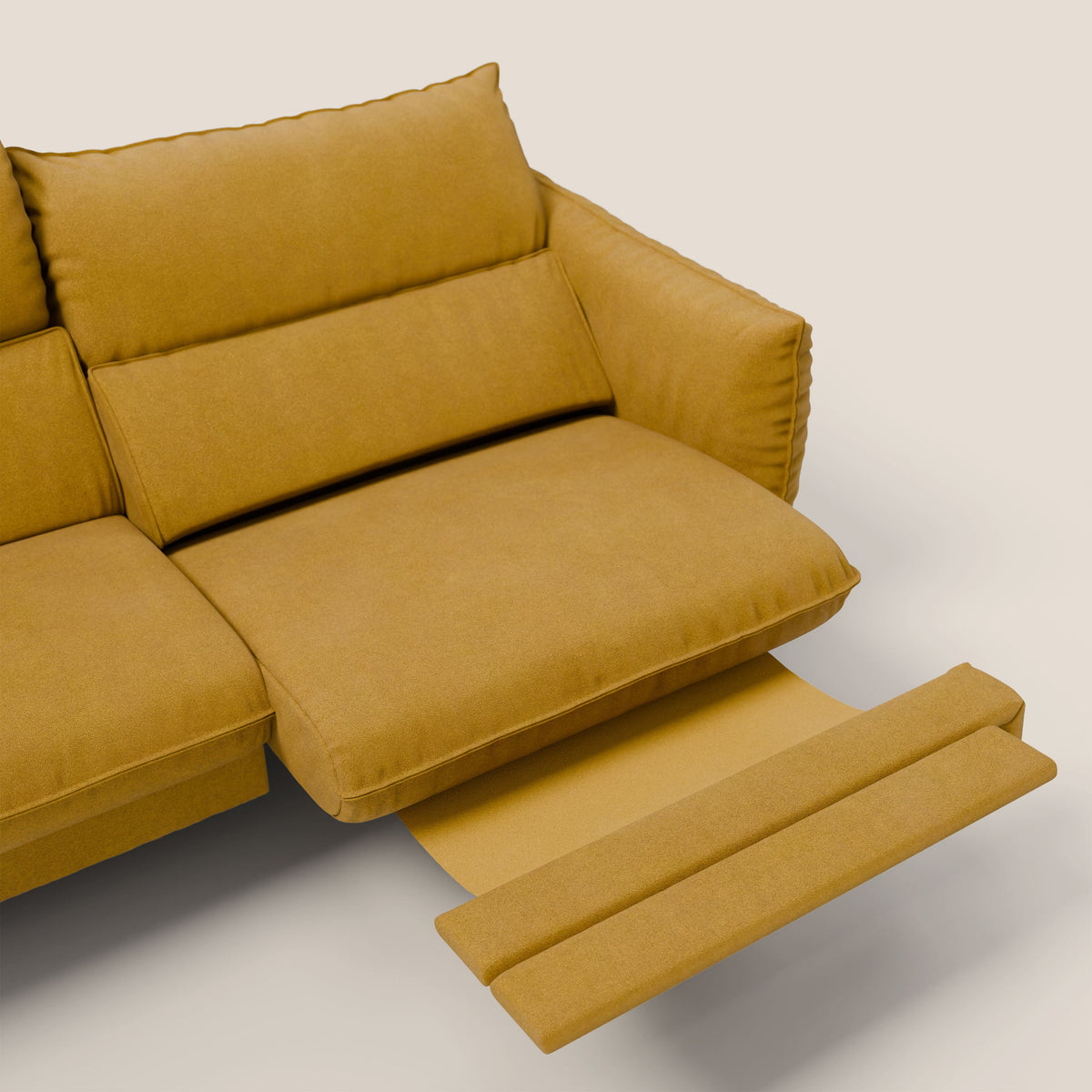 Monamour Divano dal design moderno con opzione relax elettrico in microfibra smacchiabile impermeabile T11 giallo - divitt.sbs