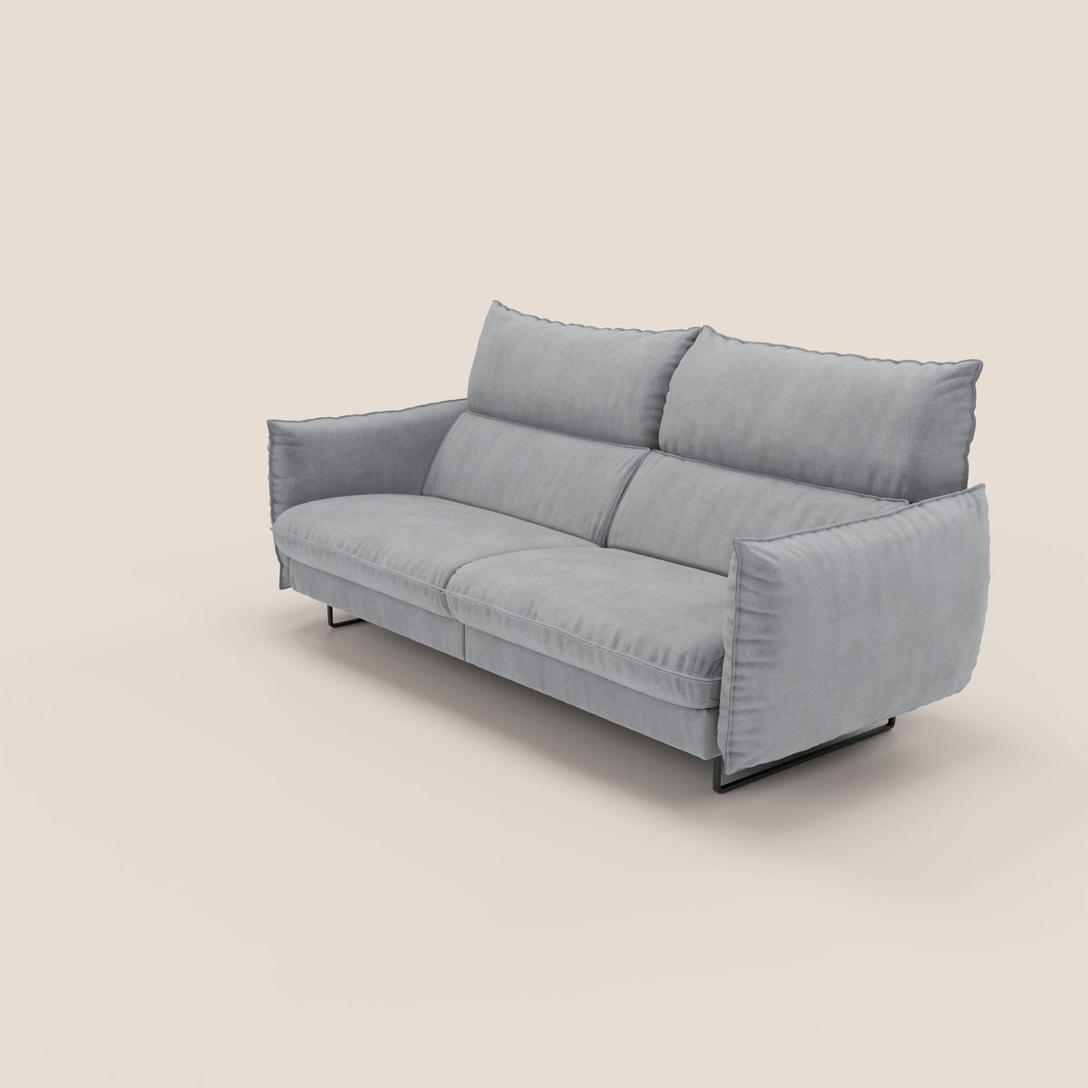 Monamour Divano dal design moderno con opzione relax elettrico in microfibra smacchiabile impermeabile T11 grigio - divitt.sbs