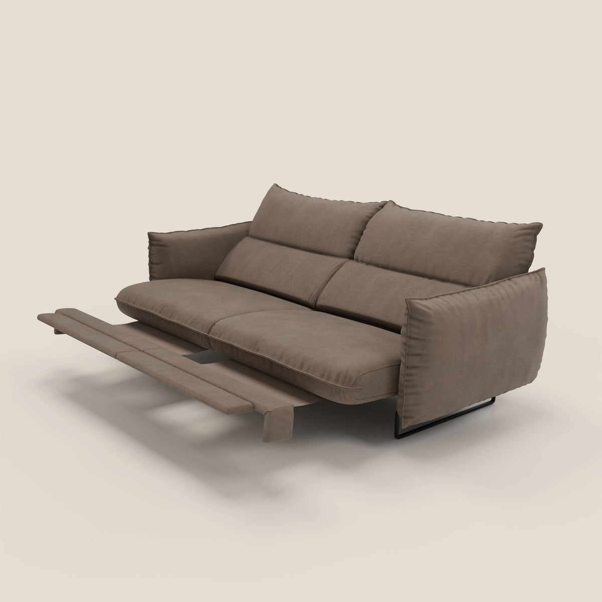 Monamour Divano dal design moderno con opzione relax elettrico in microfibra smacchiabile impermeabile T11 marrone - divitt.sbs