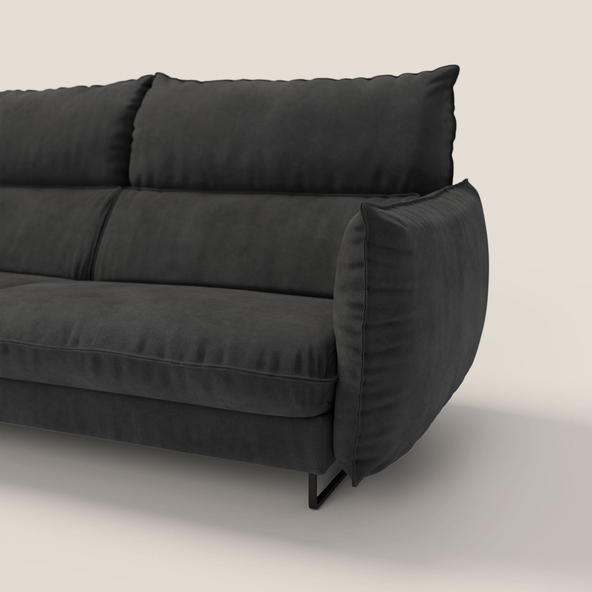 Monamour Divano dal design moderno con opzione relax elettrico in microfibra smacchiabile impermeabile T11 nero - divitt.sbs