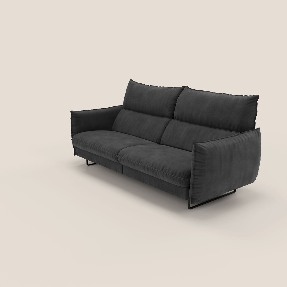 Monamour Divano dal design moderno con opzione relax elettrico in microfibra smacchiabile impermeabile T11 nero - divitt.sbs