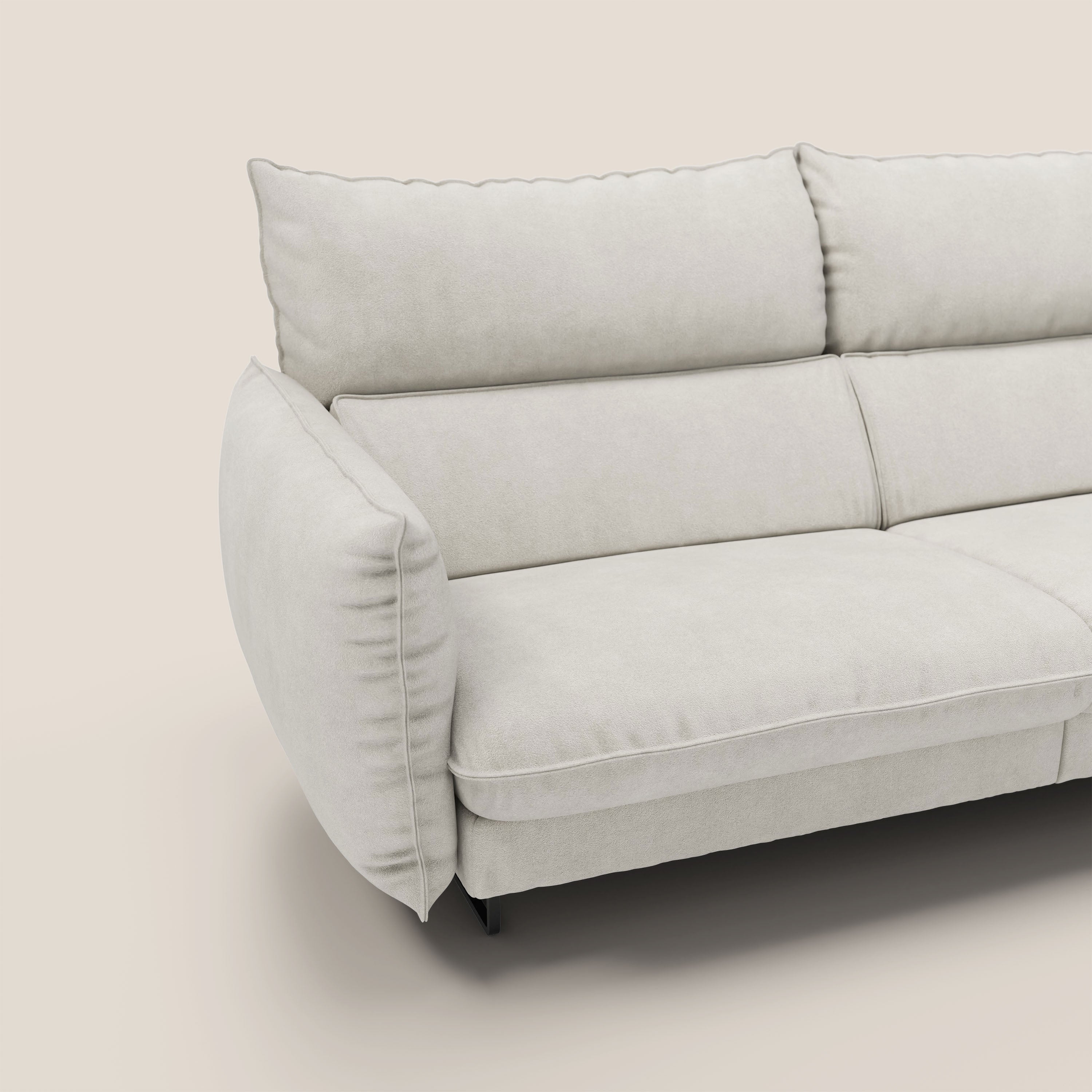Monamour Divano dal design moderno con opzione relax elettrico in microfibra smacchiabile impermeabile T11 panna - divitt.sbs