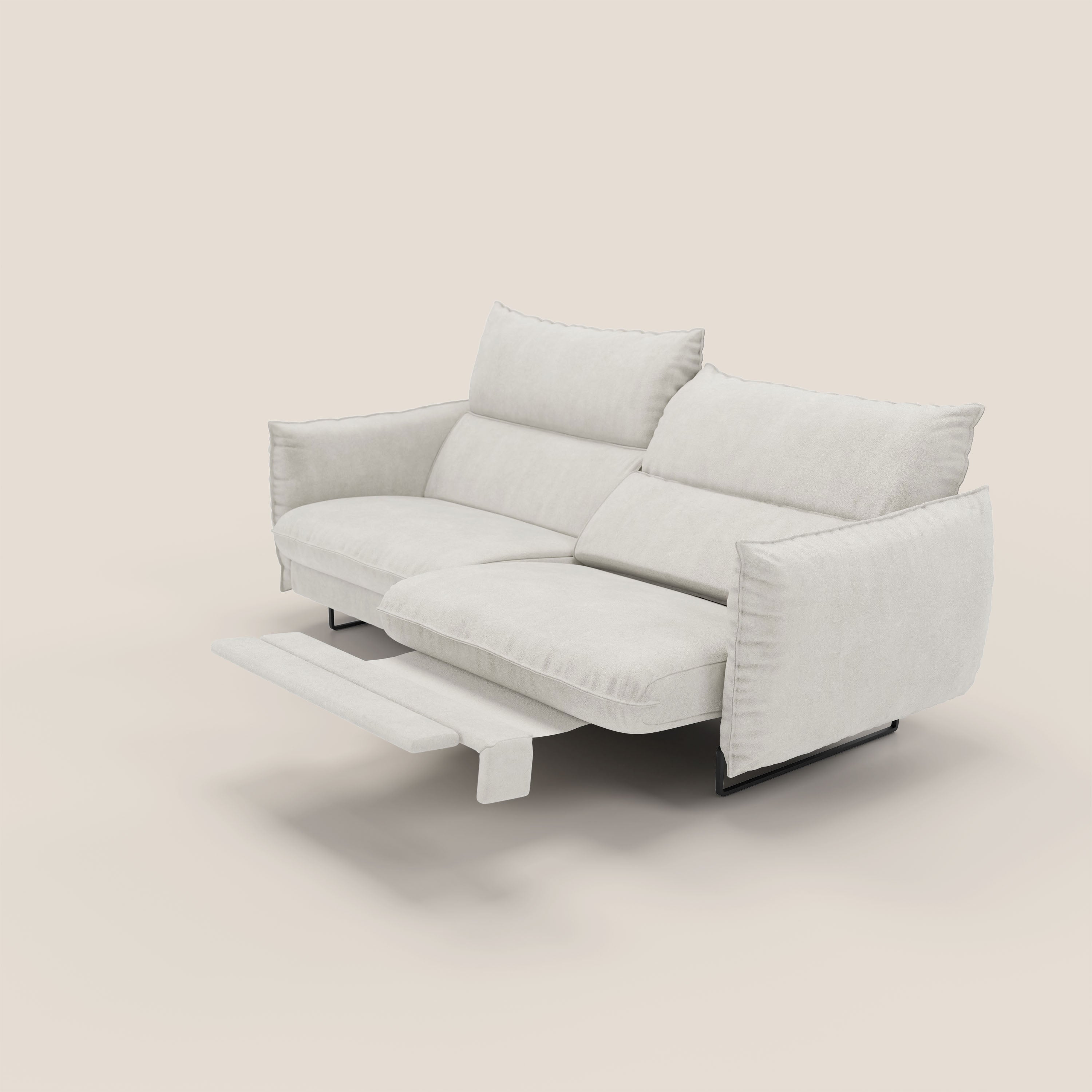 Monamour Divano dal design moderno con opzione relax elettrico in microfibra smacchiabile impermeabile T11 panna - divitt.sbs