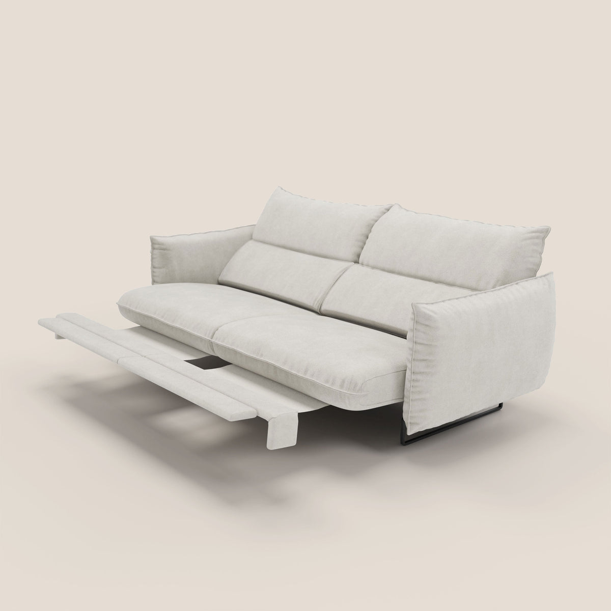 Monamour Divano dal design moderno con opzione relax elettrico in microfibra smacchiabile impermeabile T11 panna - divitt.sbs