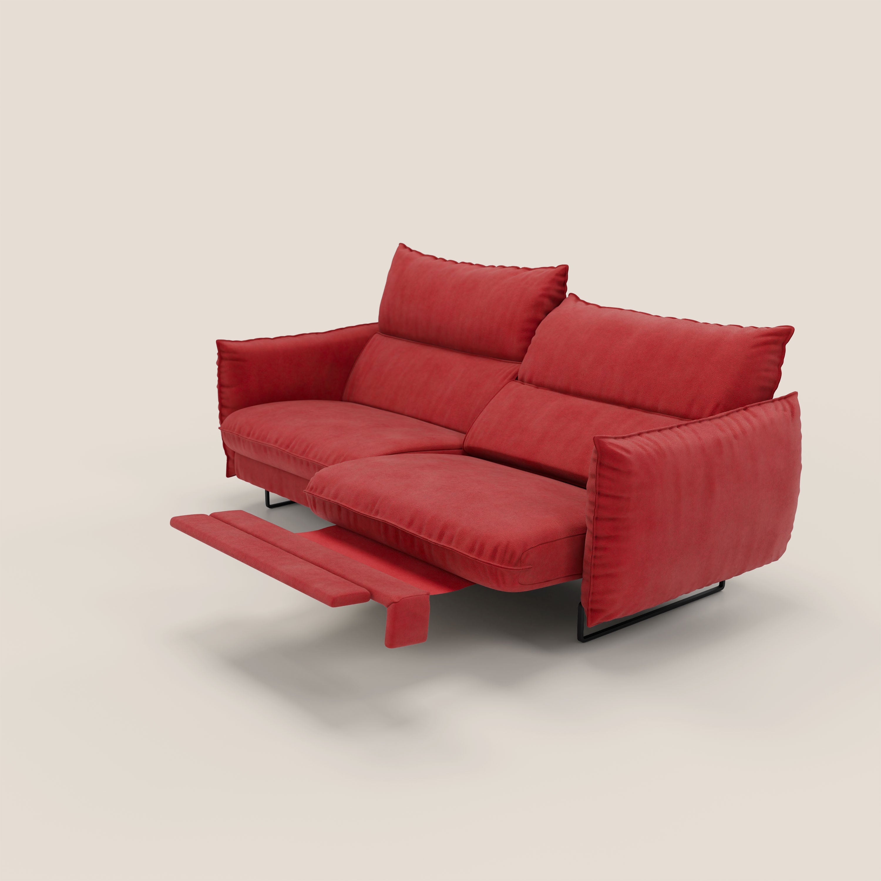 Monamour Divano dal design moderno con opzione relax elettrico in microfibra smacchiabile impermeabile T11 rosso - divitt.sbs