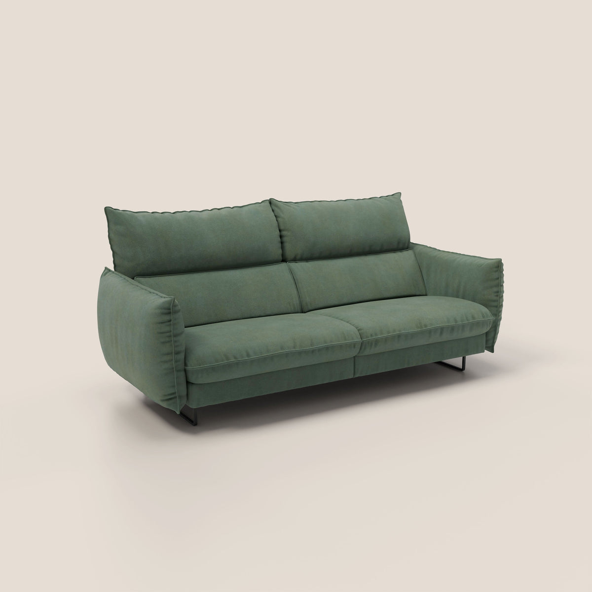 Monamour Divano dal design moderno con opzione relax elettrico in microfibra smacchiabile impermeabile T11 verde - divitt.sbs