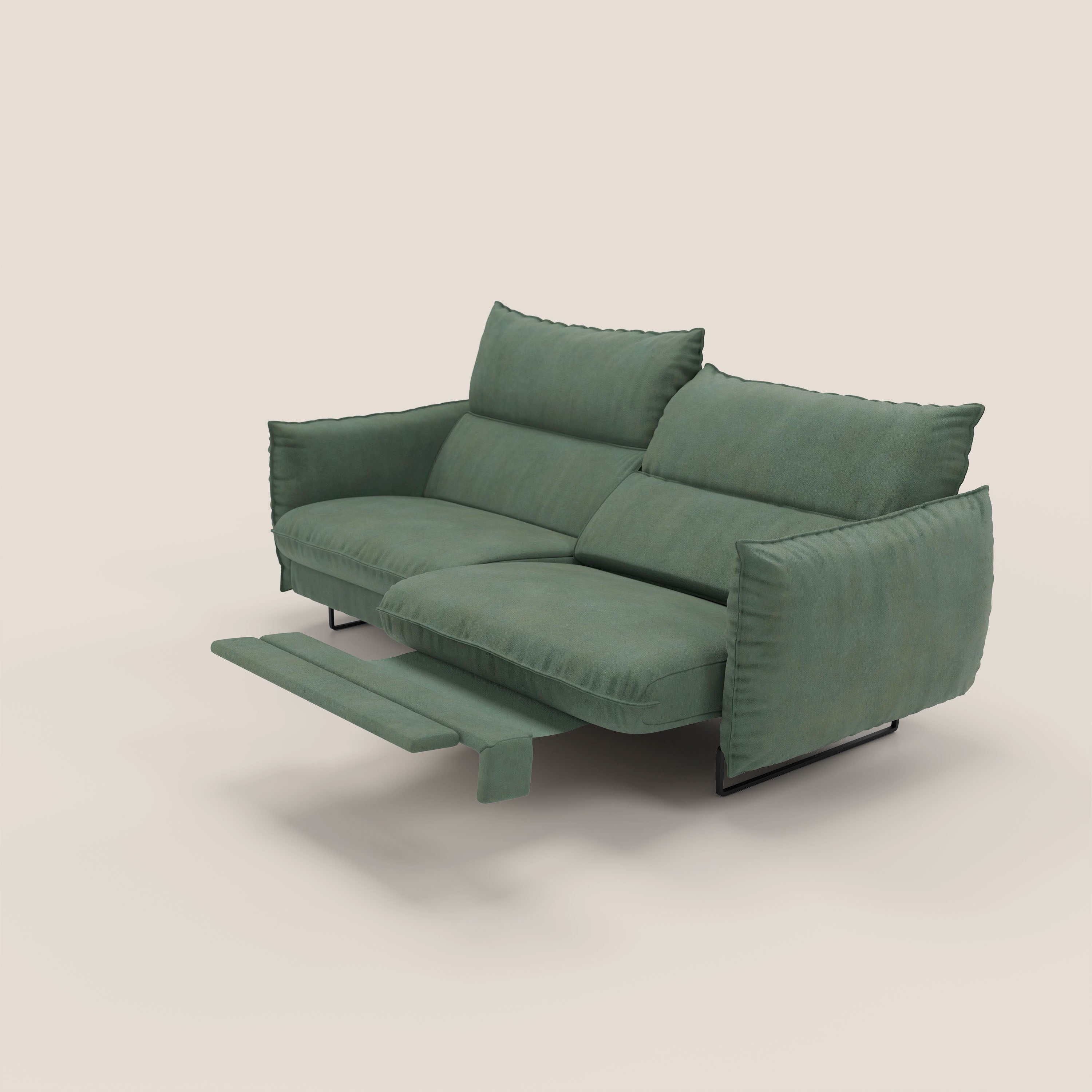 Monamour Divano dal design moderno con opzione relax elettrico in microfibra smacchiabile impermeabile T11 verde - divitt.sbs