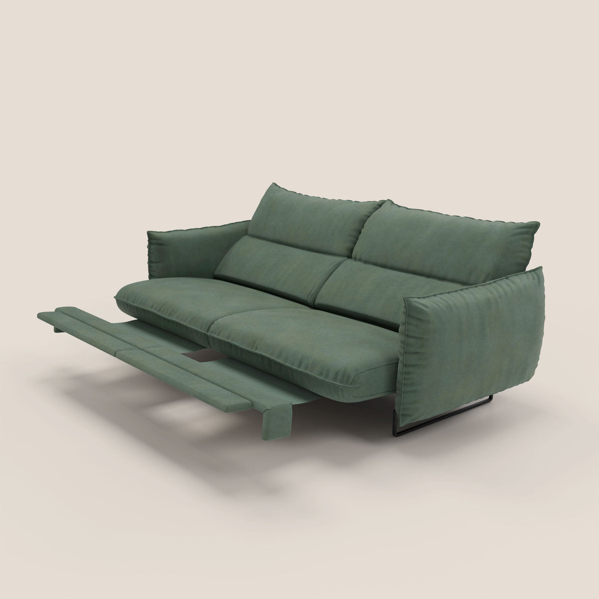 Monamour Divano dal design moderno con opzione relax elettrico in microfibra smacchiabile impermeabile T11 verde - divitt.sbs