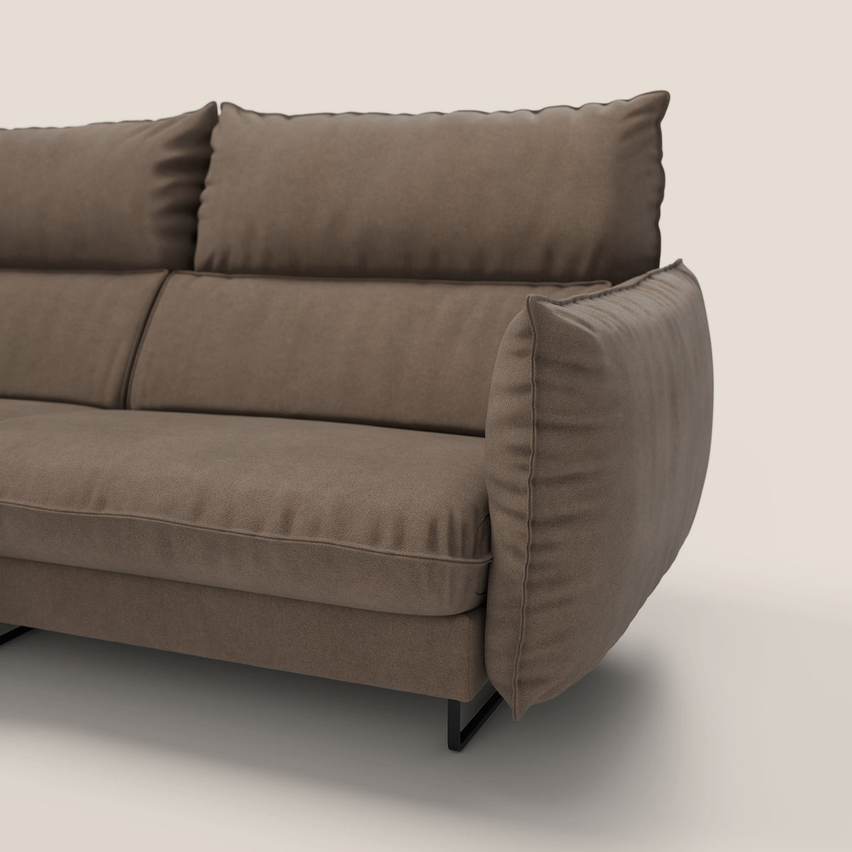 Monamour divano moderno angolare con opzione relax elettrico in microfibra smacchiabile impermeabile T11 marrone - divitt.sbs