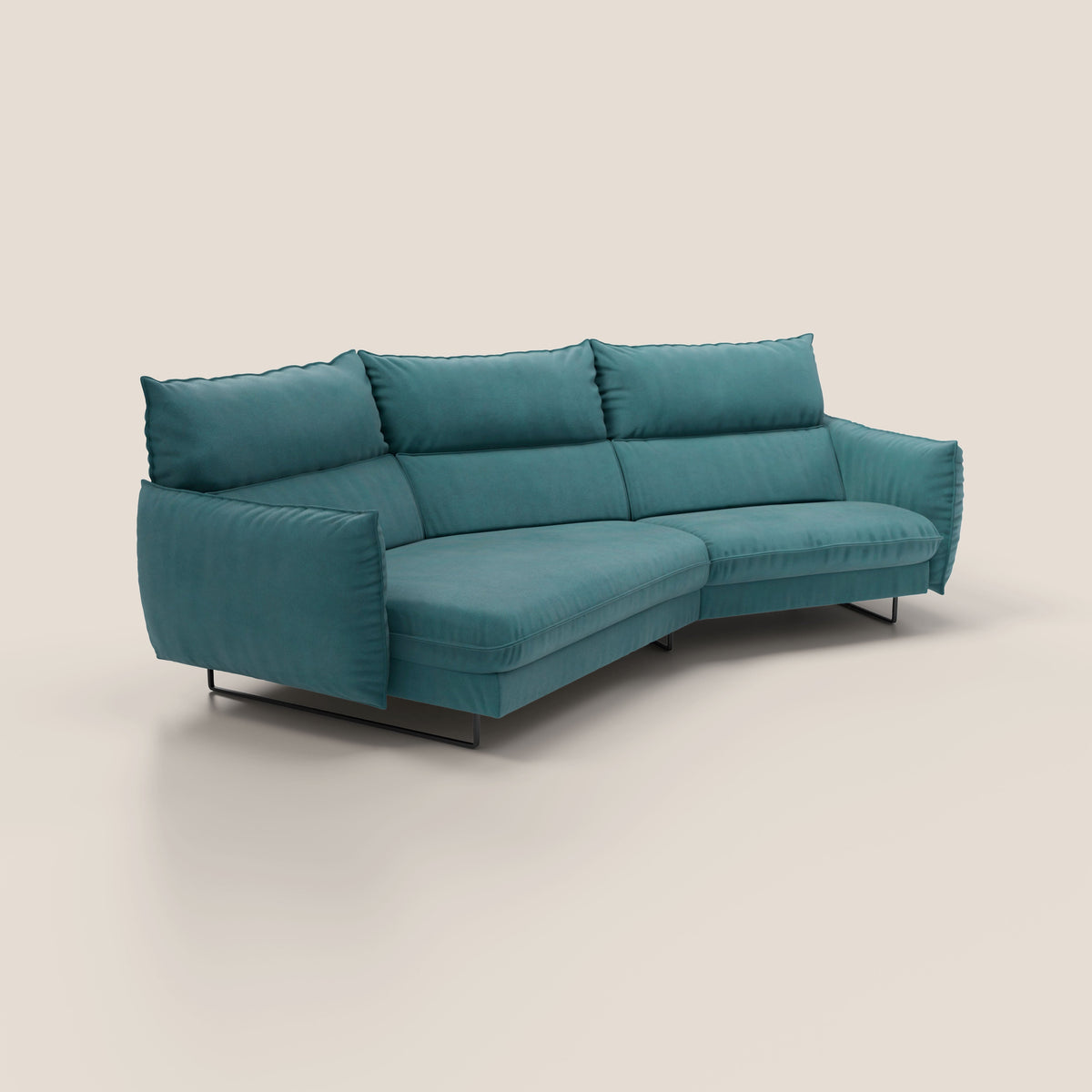 Monamour divano moderno angolare con opzione relax elettrico in microfibra smacchiabile impermeabile T11 petrolio - divitt.sbs