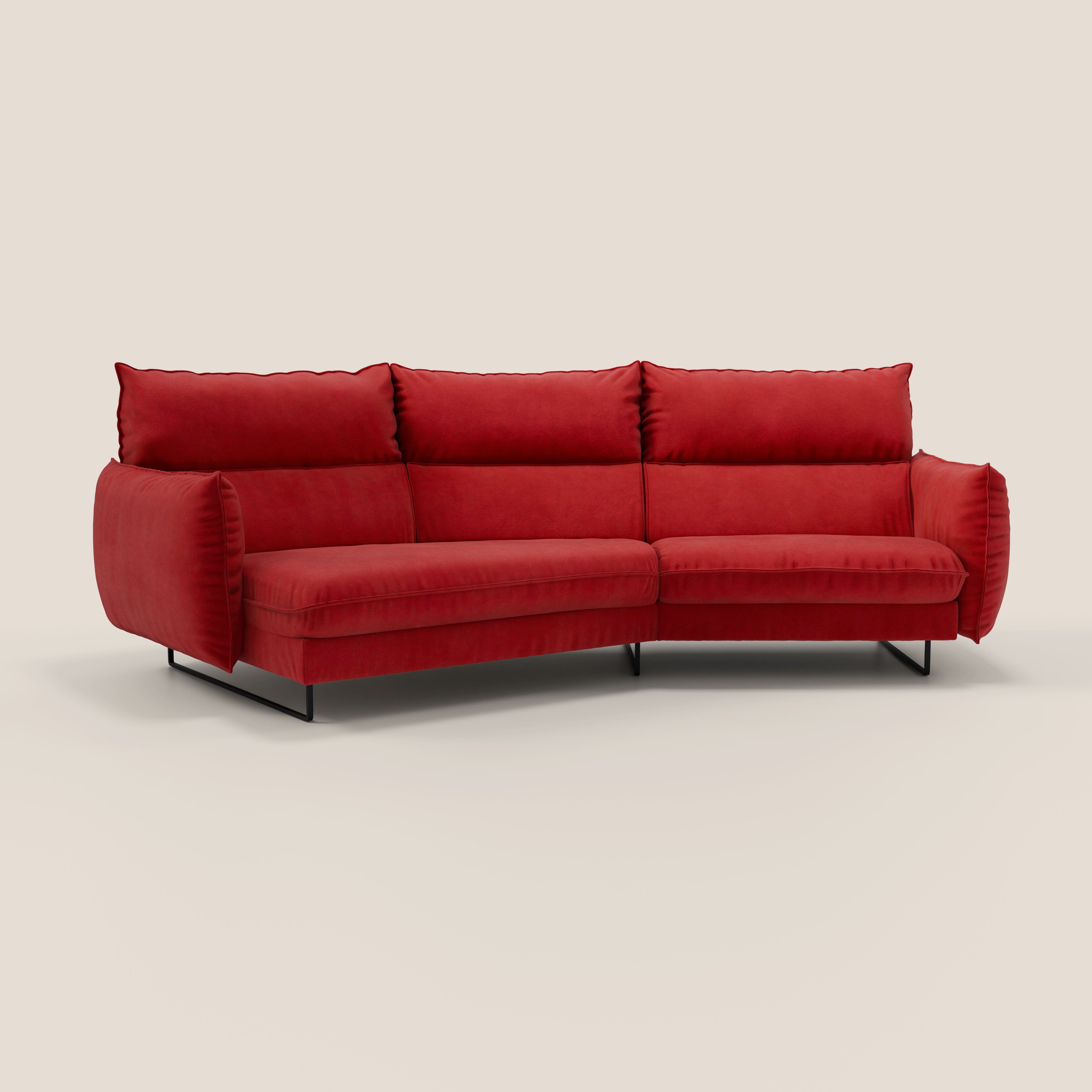 Monamour divano moderno angolare con opzione relax elettrico in microfibra smacchiabile impermeabile T11 rosso - divitt.sbs