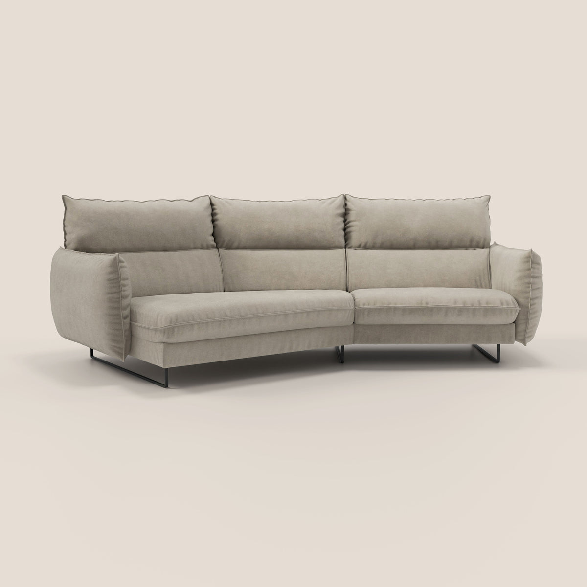 Monamour divano moderno angolare con opzione relax elettrico in microfibra smacchiabile impermeabile T11 tortora - divitt.sbs