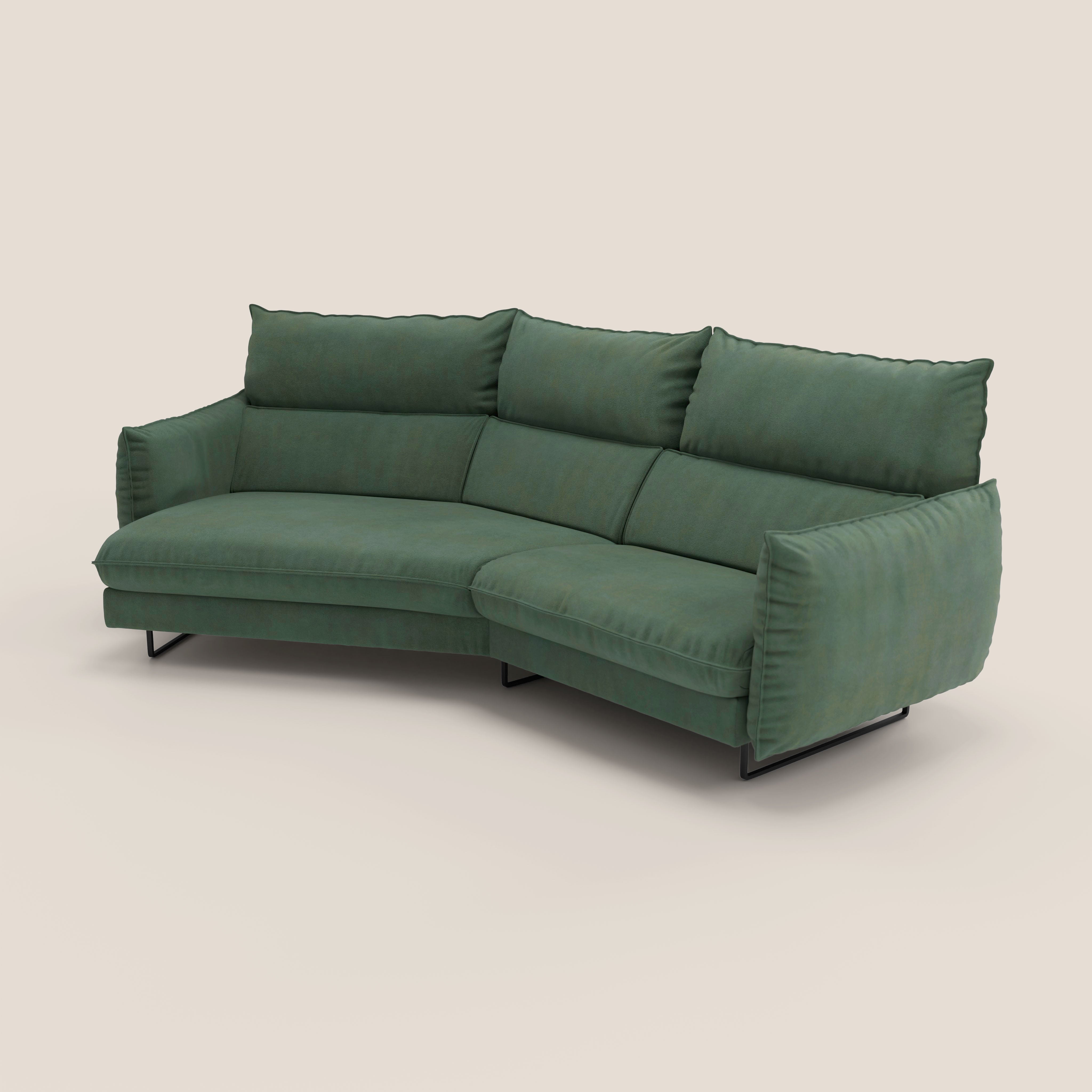 Monamour divano moderno angolare con opzione relax elettrico in microfibra smacchiabile impermeabile T11 verde - divitt.sbs