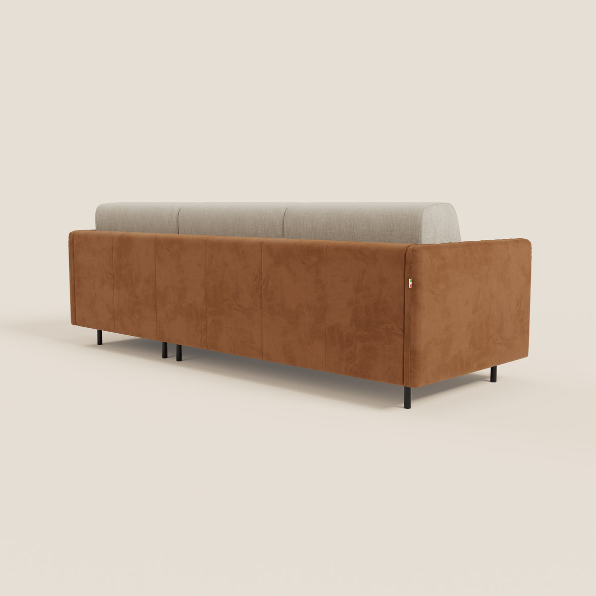 Narciso divano letto angolare con materasso alto 18 cm e penisola contenitore in tessuto bicolore impermeabile T11 e T06 - divitt.sbs