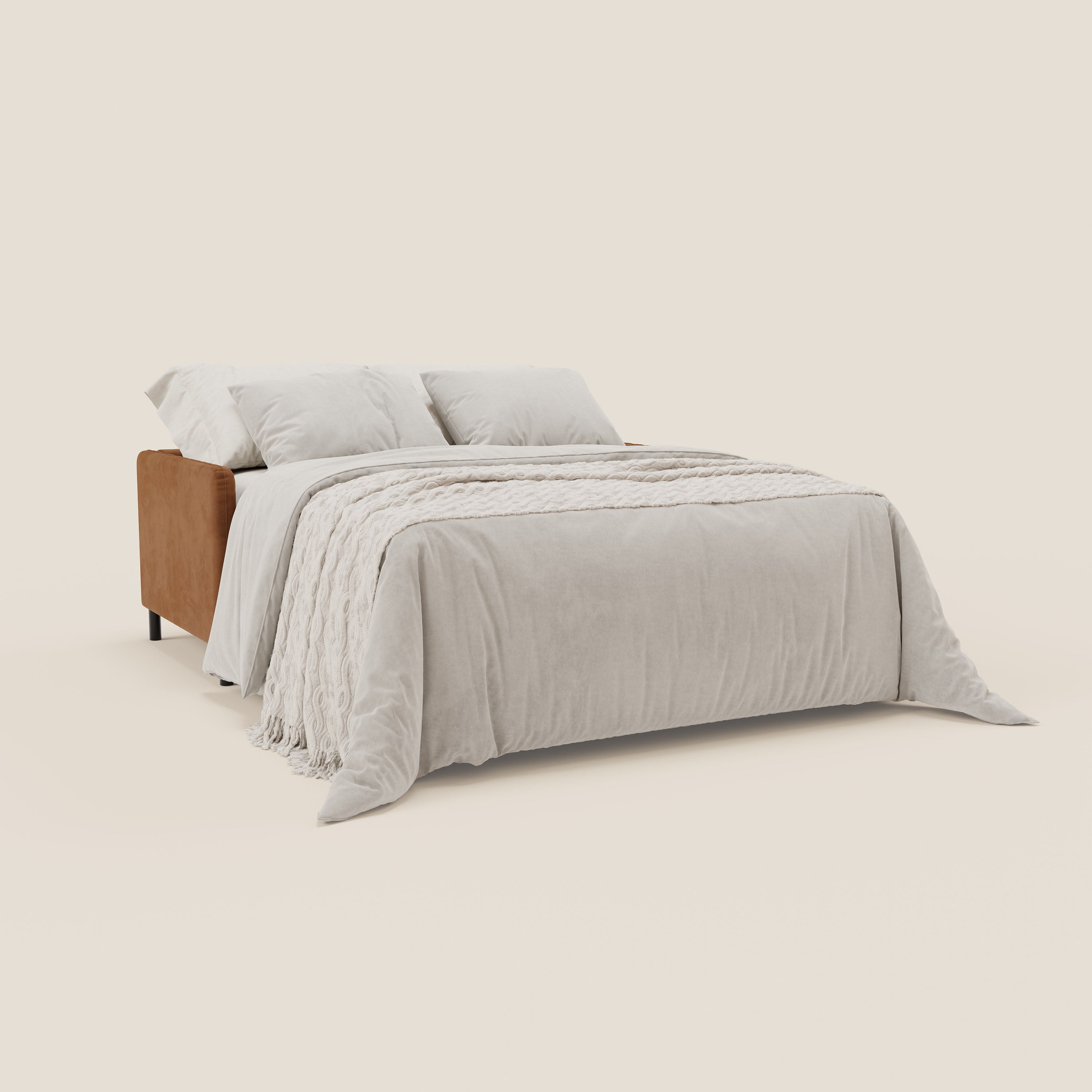 Narciso divano letto desing con materasso H18 cm bicolore con struttura in microfibra smacchiabile e imbottiture in elegante tessuto impermeabile T06 - divitt.sbs
