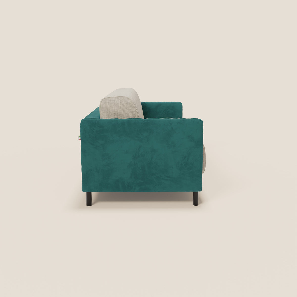 Narciso divano letto desing con materasso H18 cm bicolore con struttura in microfibra smacchiabile e imbottiture in elegante tessuto impermeabile T06 - divitt.sbs