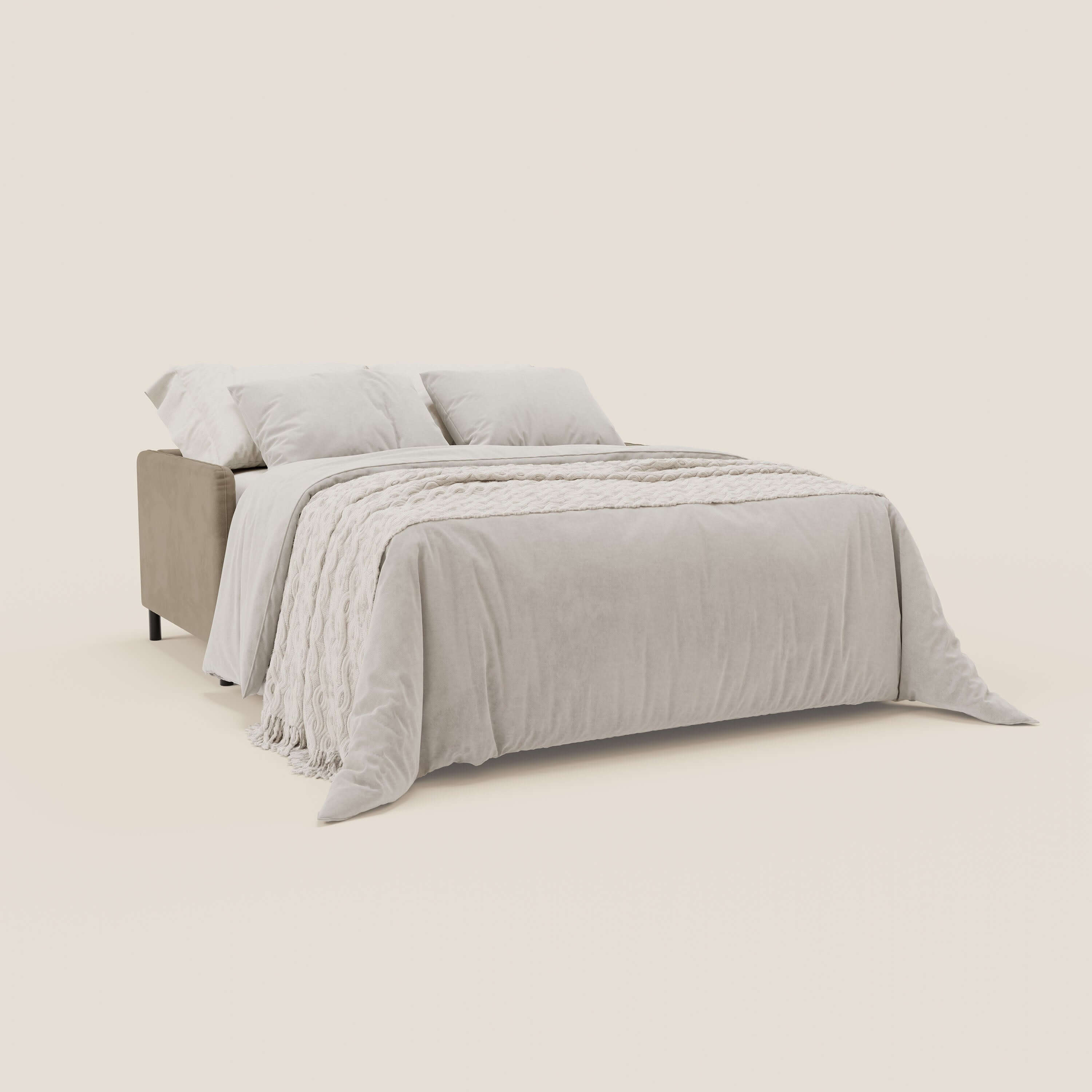 Narciso divano letto desing con materasso H18 cm bicolore con struttura in microfibra smacchiabile e imbottiture in elegante tessuto impermeabile T06 - divitt.sbs
