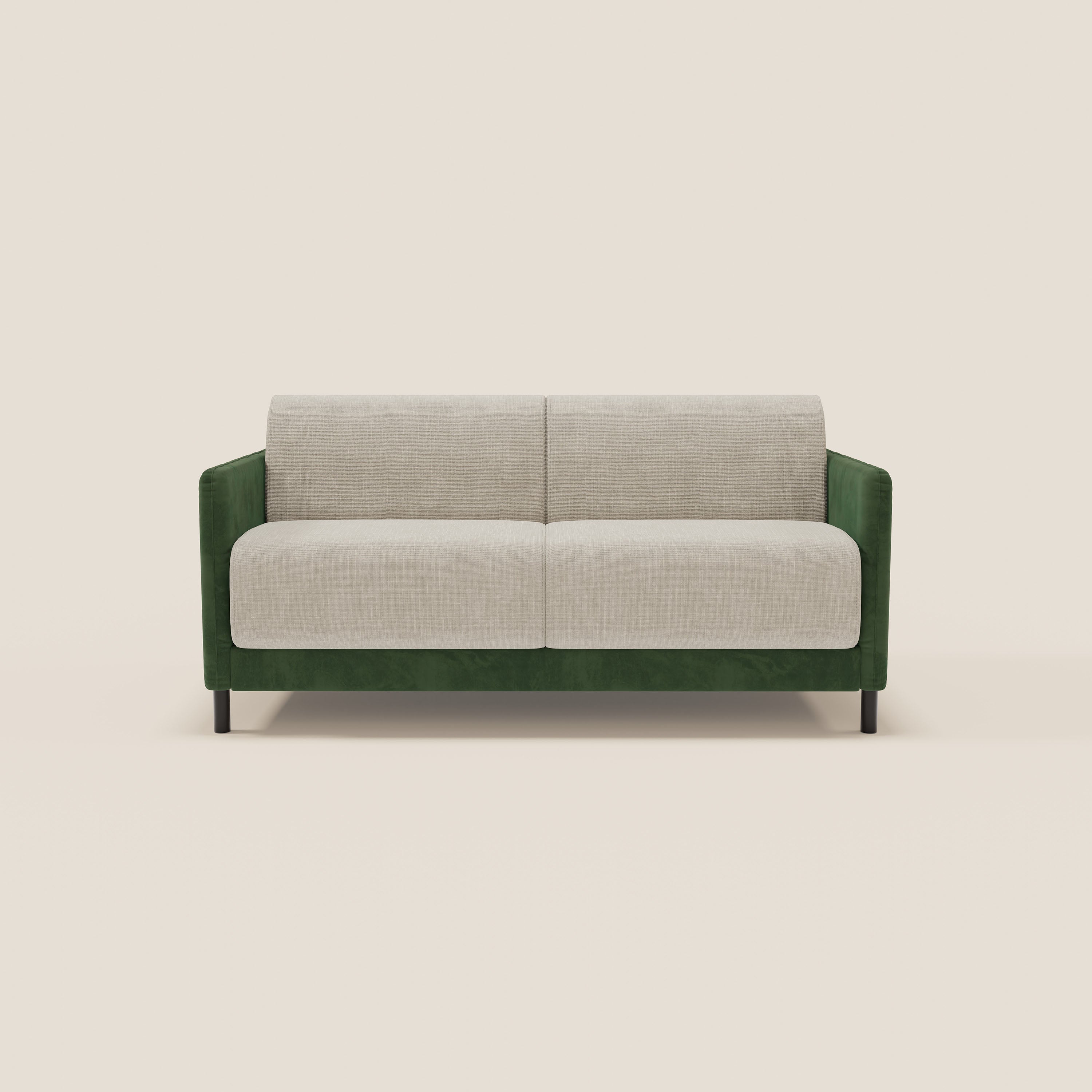 Narciso divano letto desing con materasso H18 cm bicolore con struttura in microfibra smacchiabile e imbottiture in elegante tessuto impermeabile T06 - divitt.sbs