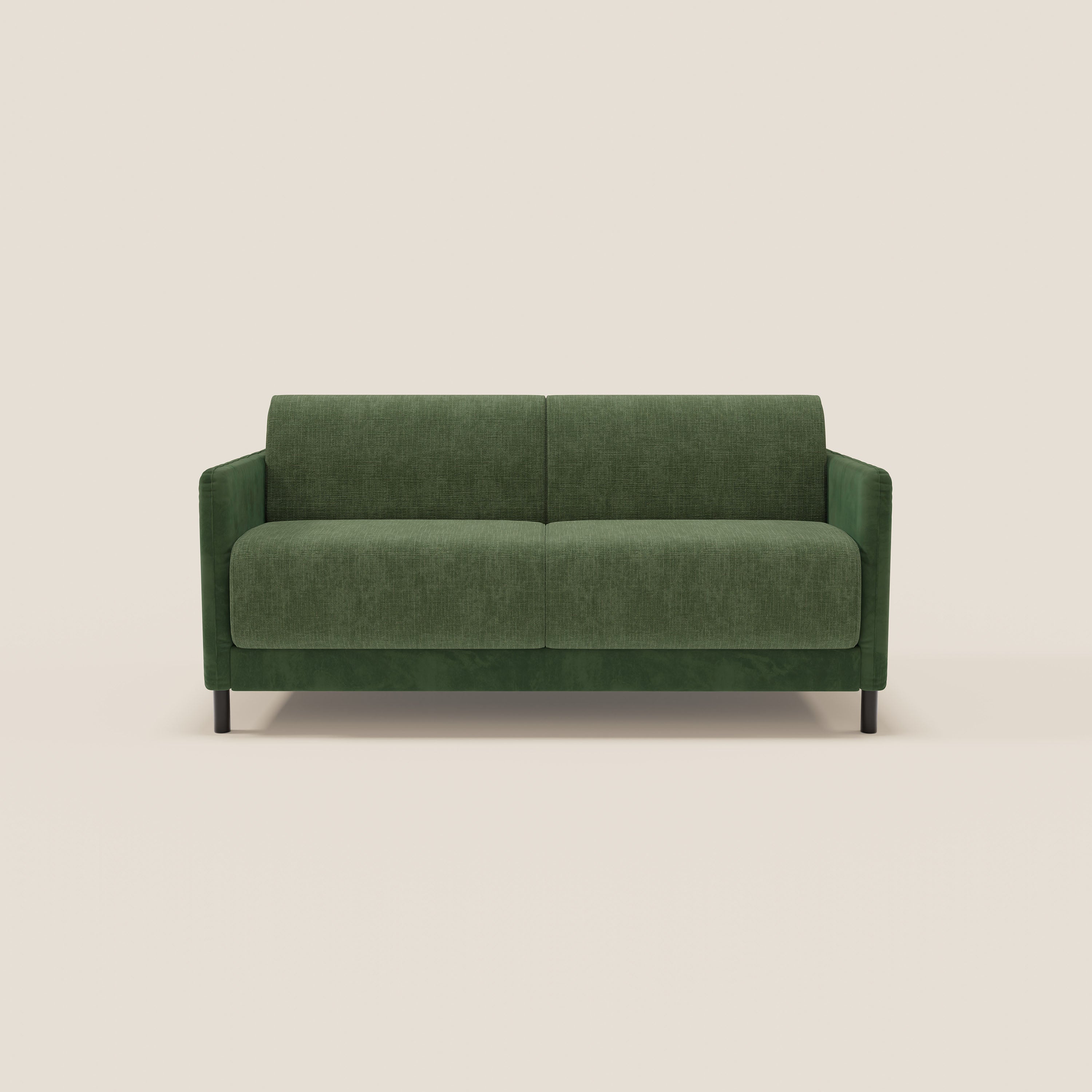 Narciso divano letto desing con materasso H18 cm bicolore con struttura in microfibra smacchiabile e imbottiture in elegante tessuto impermeabile T06 - divitt.sbs