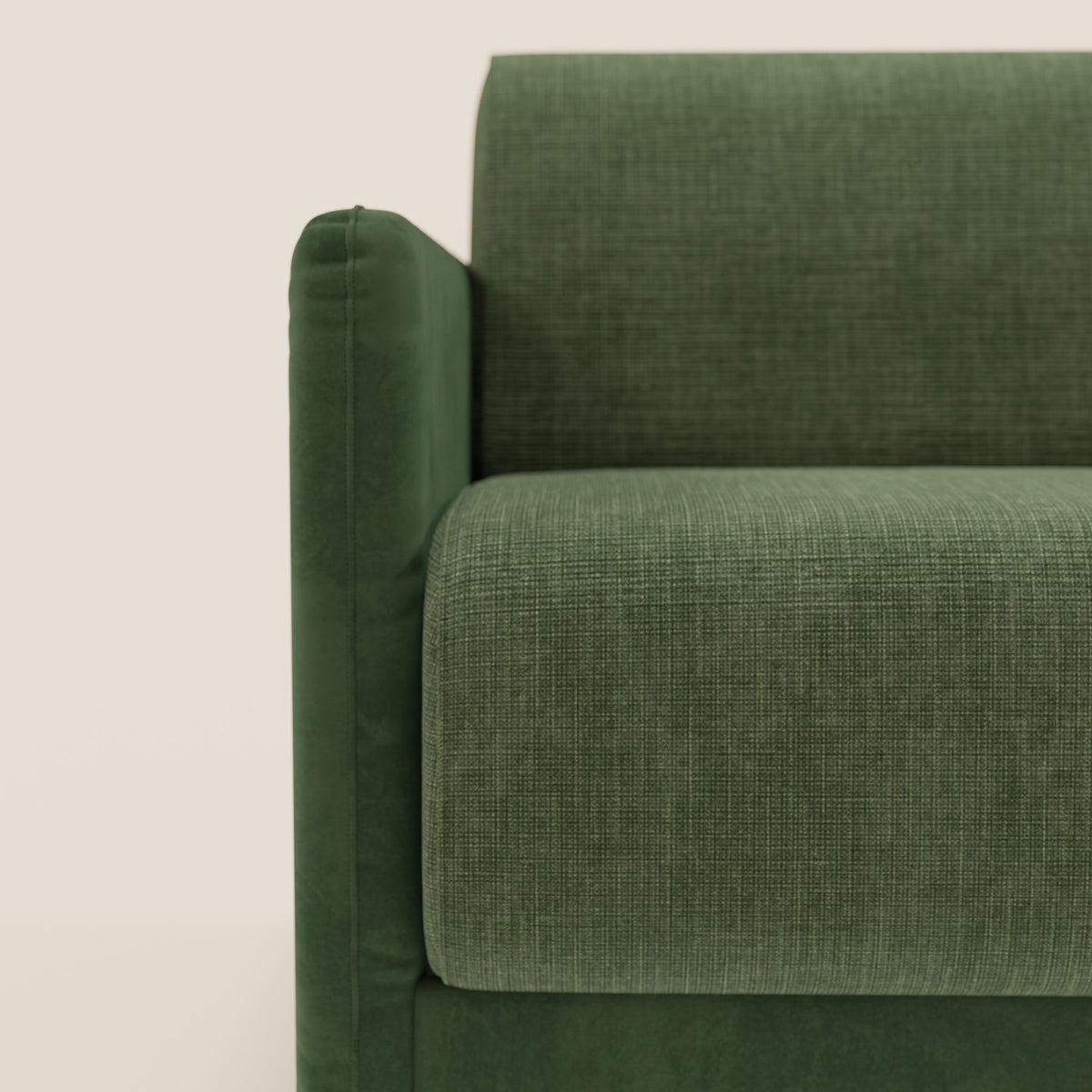 Narciso divano letto desing con materasso H18 cm bicolore con struttura in microfibra smacchiabile e imbottiture in elegante tessuto impermeabile T06 - divitt.sbs