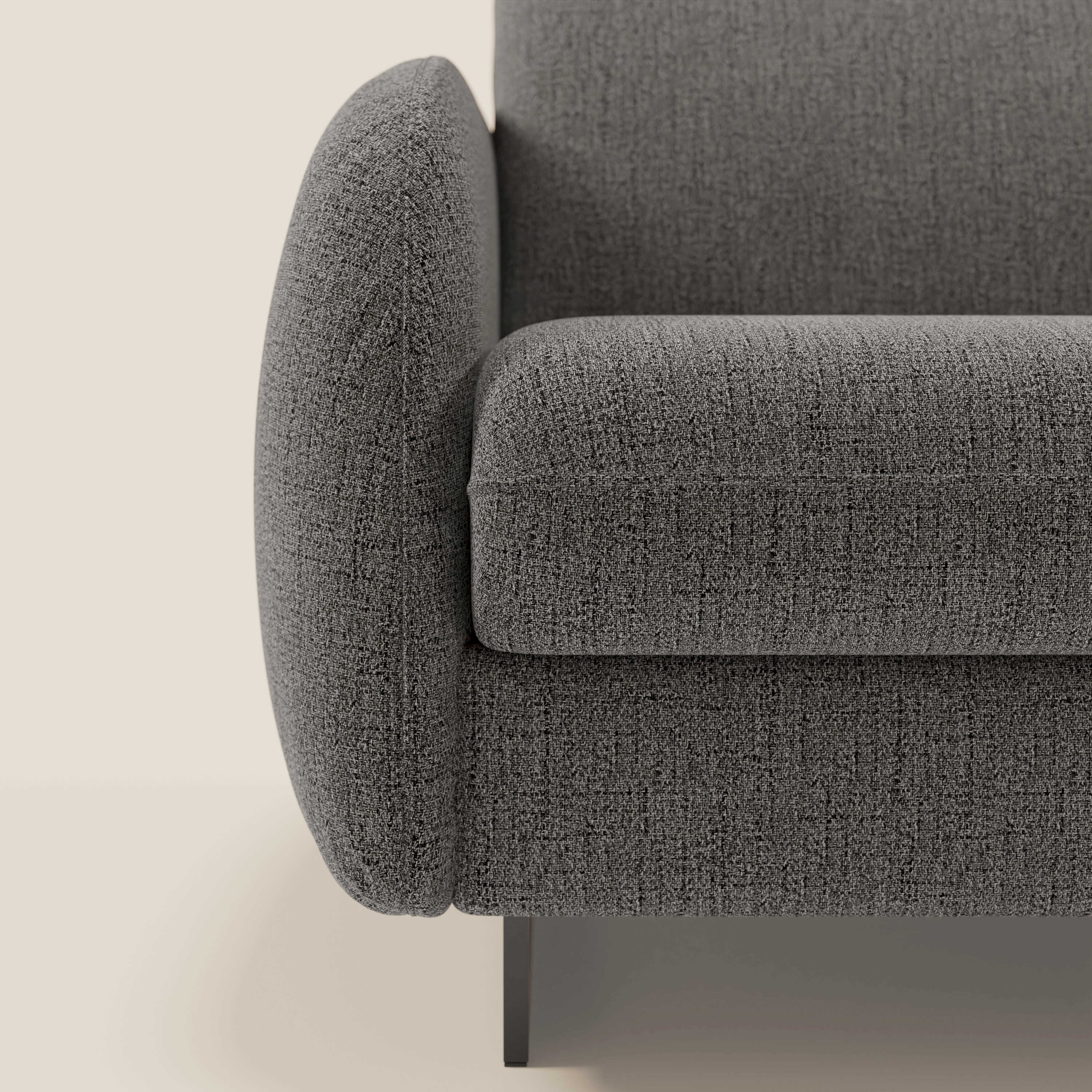 Ninfea Divano Letto Angolare con Penisola Contenitore e Materasso H18 cm - piedini in metallo e Tessuto impermeabile T03 - divitt.sbs