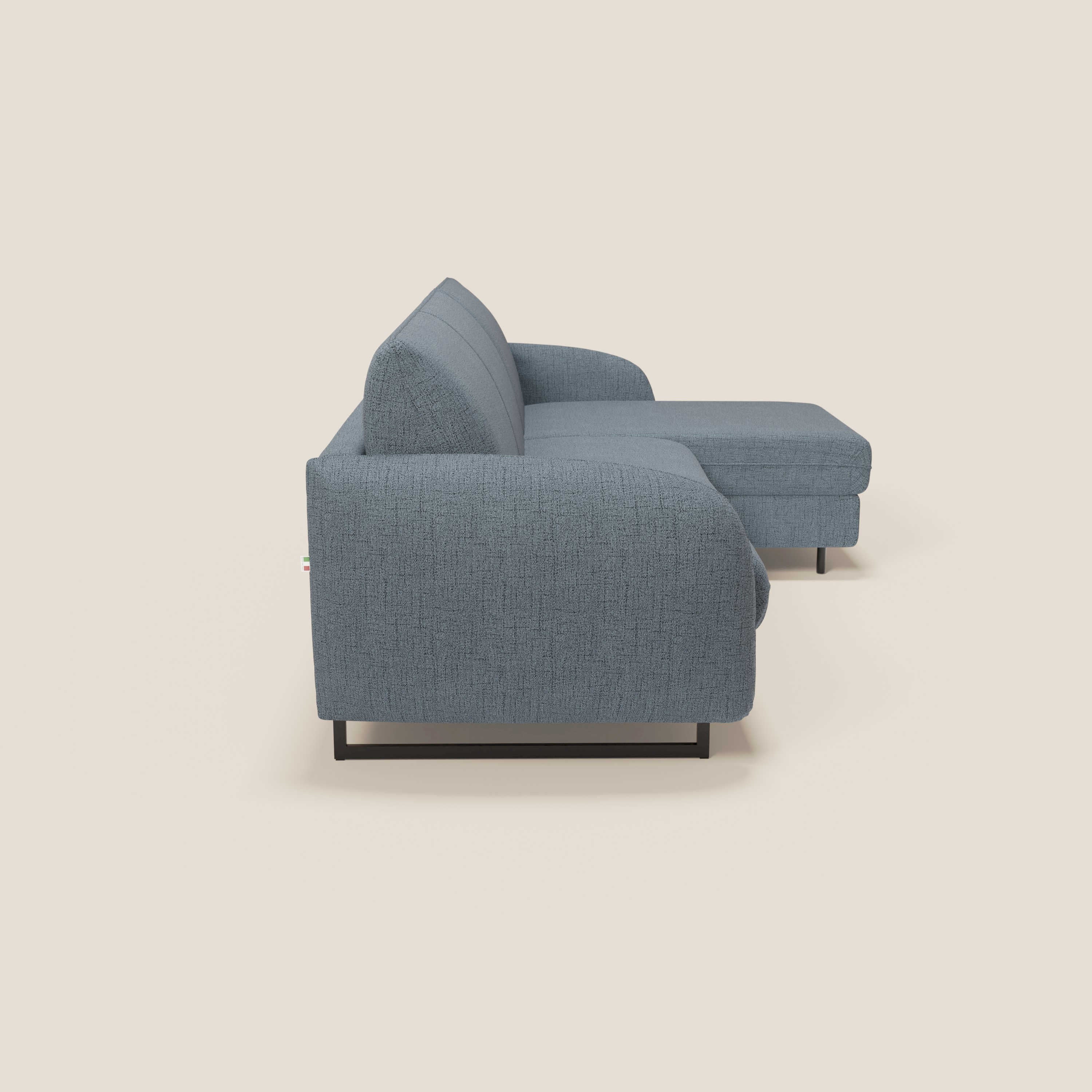 Ninfea Divano Letto Angolare con Penisola Contenitore e Materasso H18 cm - piedini in metallo e Tessuto impermeabile T03 - divitt.sbs