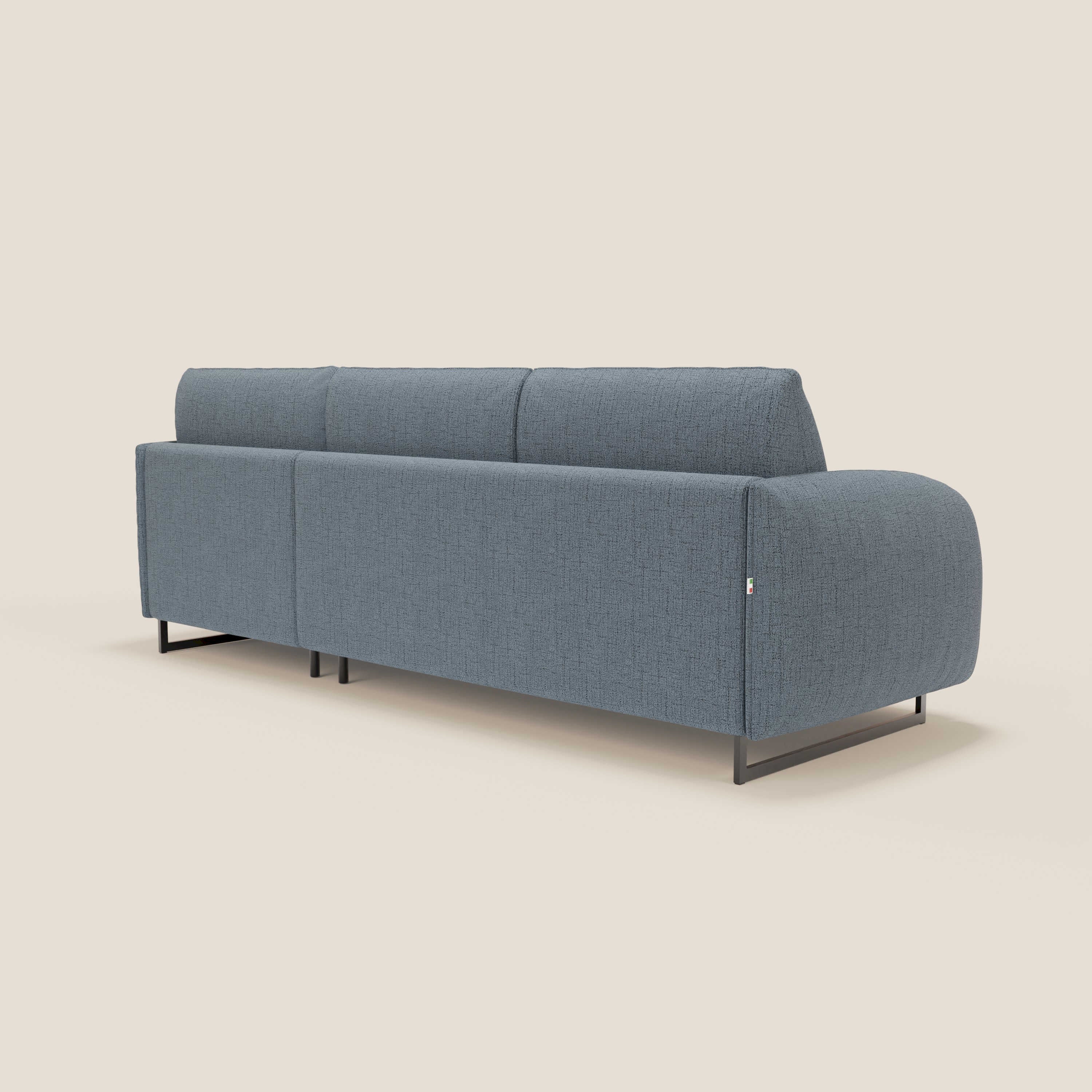 Ninfea Divano Letto Angolare con Penisola Contenitore e Materasso H18 cm - piedini in metallo e Tessuto impermeabile T03 - divitt.sbs