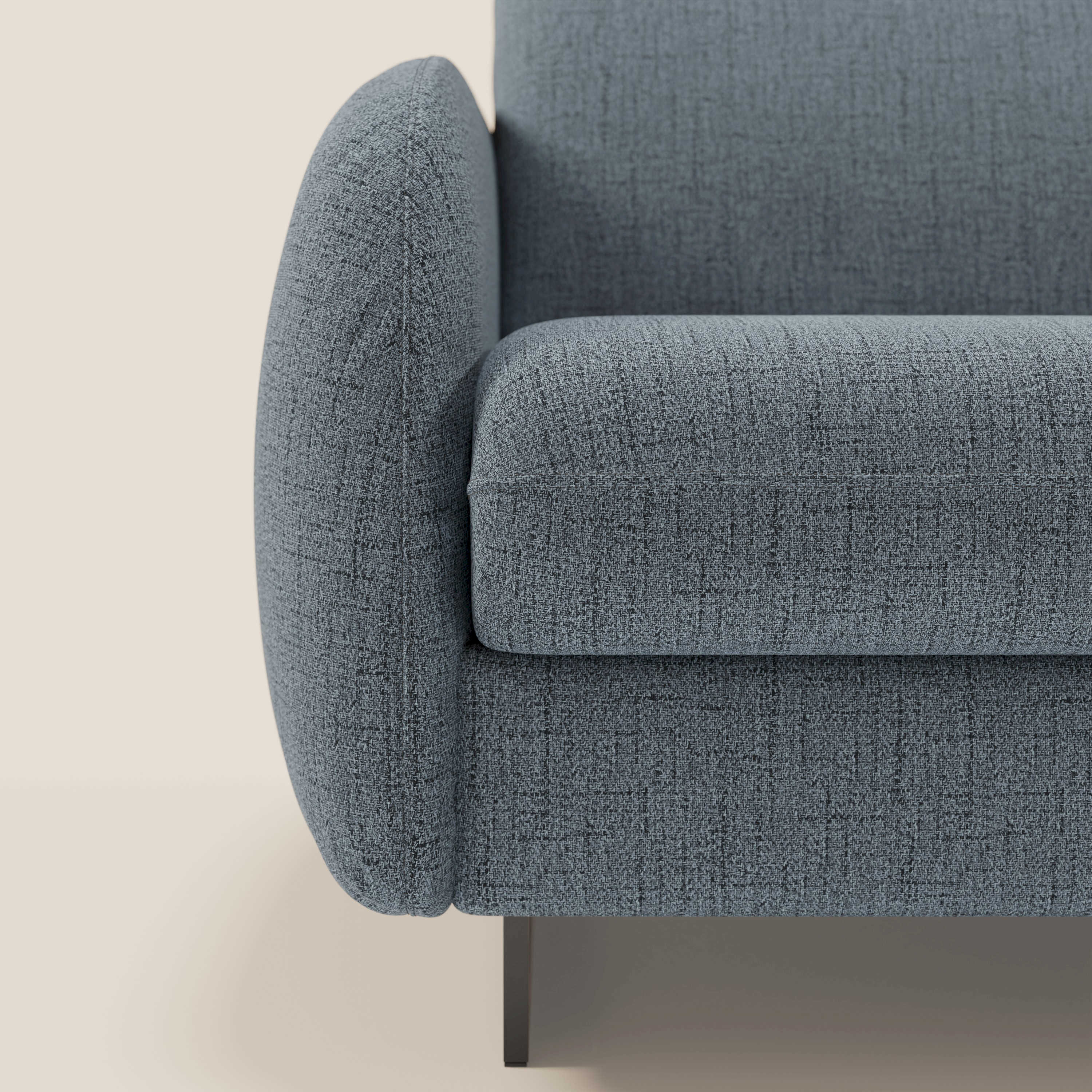 Ninfea Divano Letto Angolare con Penisola Contenitore e Materasso H18 cm - piedini in metallo e Tessuto impermeabile T03 - divitt.sbs