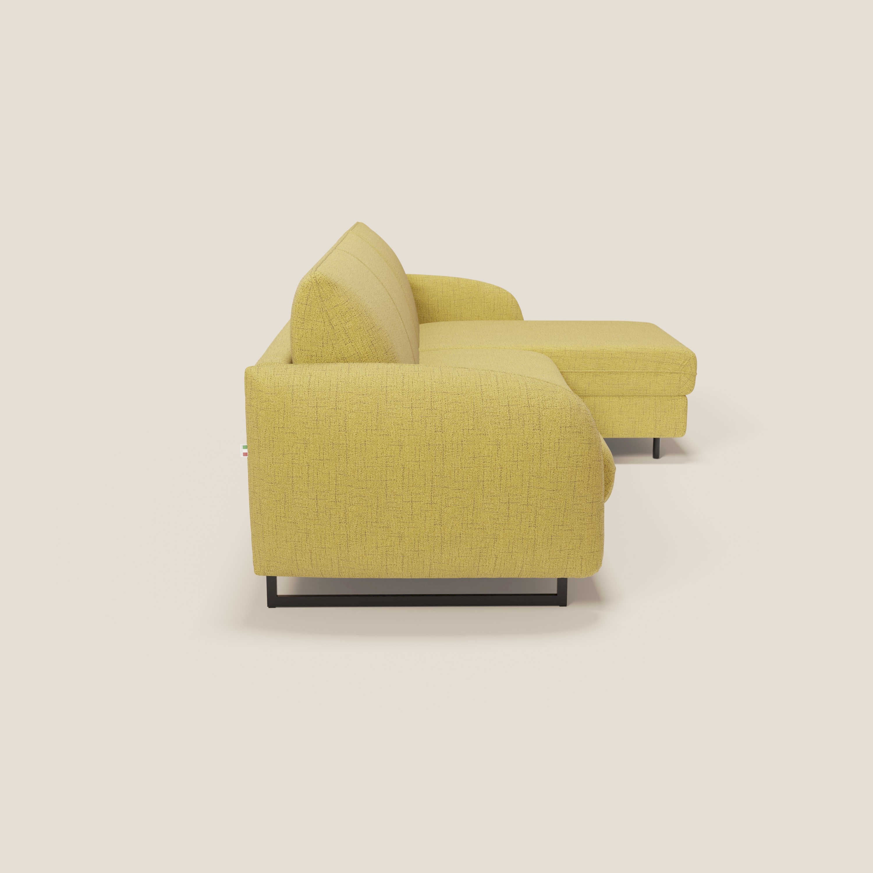 Ninfea Divano Letto Angolare con Penisola Contenitore e Materasso H18 cm - piedini in metallo e Tessuto impermeabile T03 - divitt.sbs