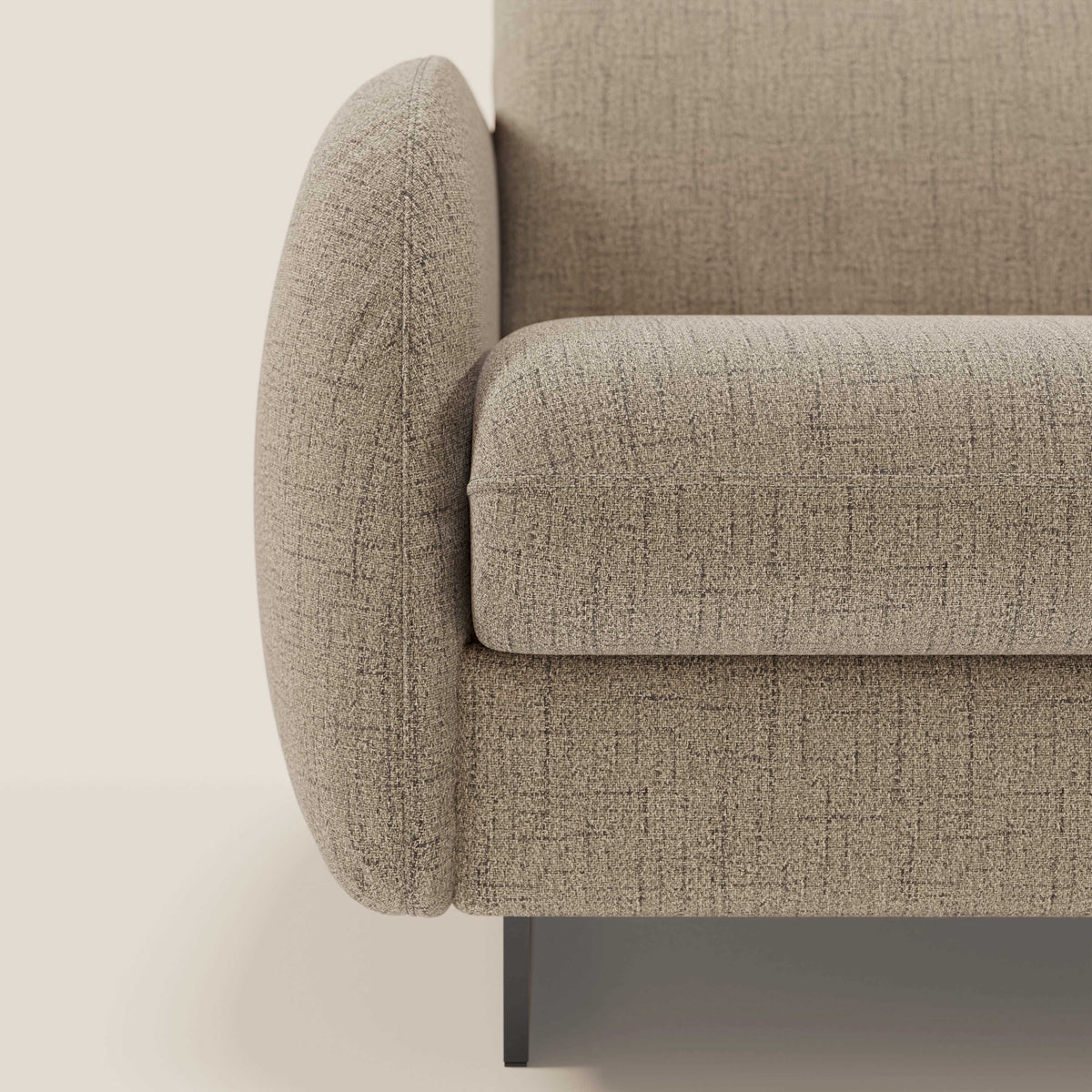 Ninfea Divano Letto Angolare con Penisola Contenitore e Materasso H18 cm - piedini in metallo e Tessuto impermeabile T03 - divitt.sbs