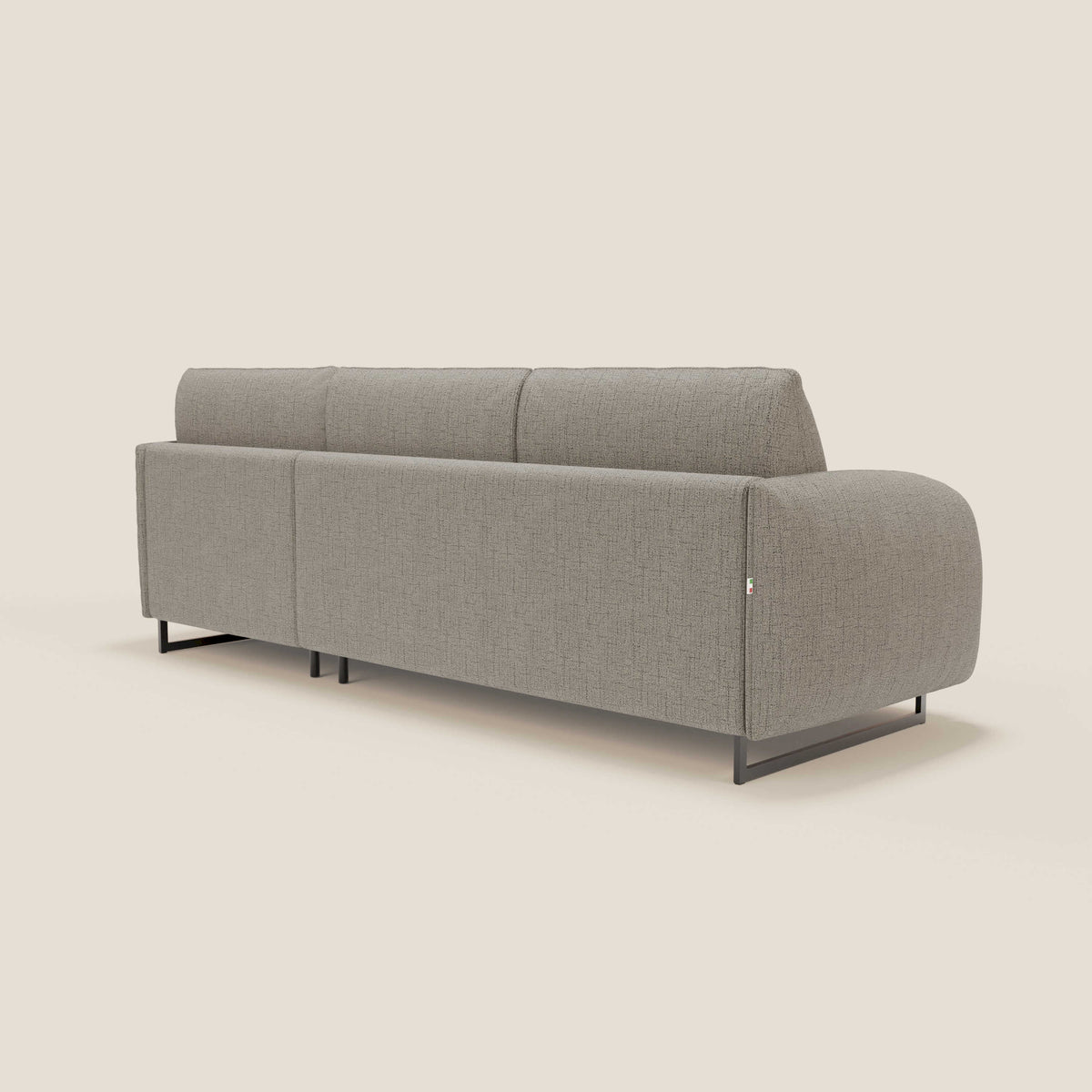 Ninfea Divano Letto Angolare con Penisola Contenitore e Materasso H18 cm - piedini in metallo e Tessuto impermeabile T03 - divitt.sbs