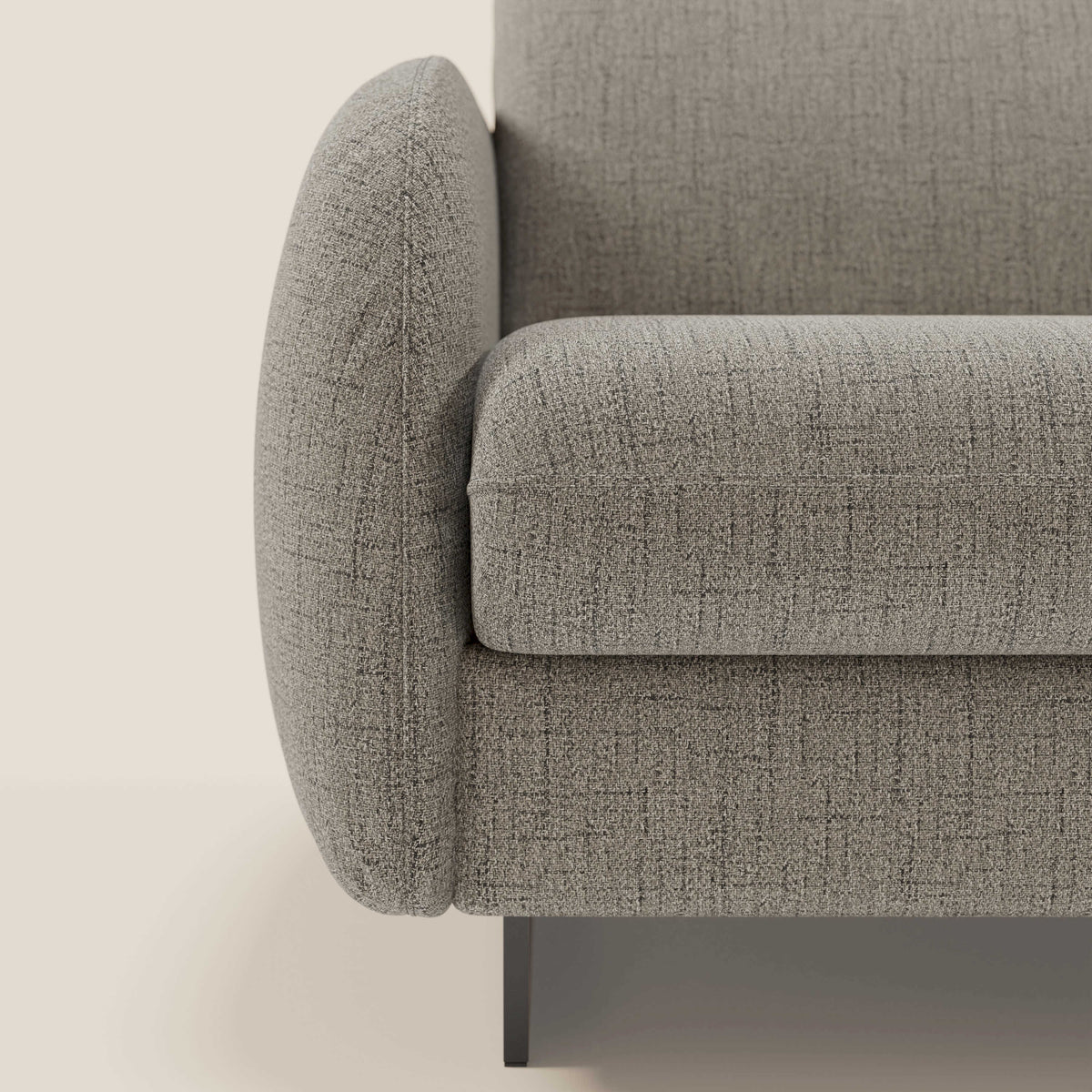 Ninfea Divano Letto Angolare con Penisola Contenitore e Materasso H18 cm - piedini in metallo e Tessuto impermeabile T03 - divitt.sbs