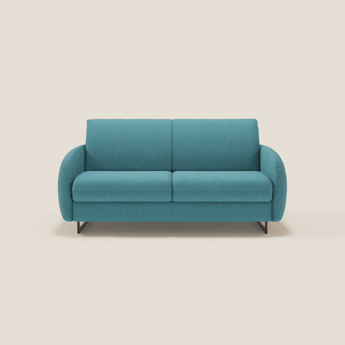 Ninfea divano letto Design Morbido con Piedini alti in Metallo e Materasso H18 cm in tessuto impermeabile T03 - divitt.sbs