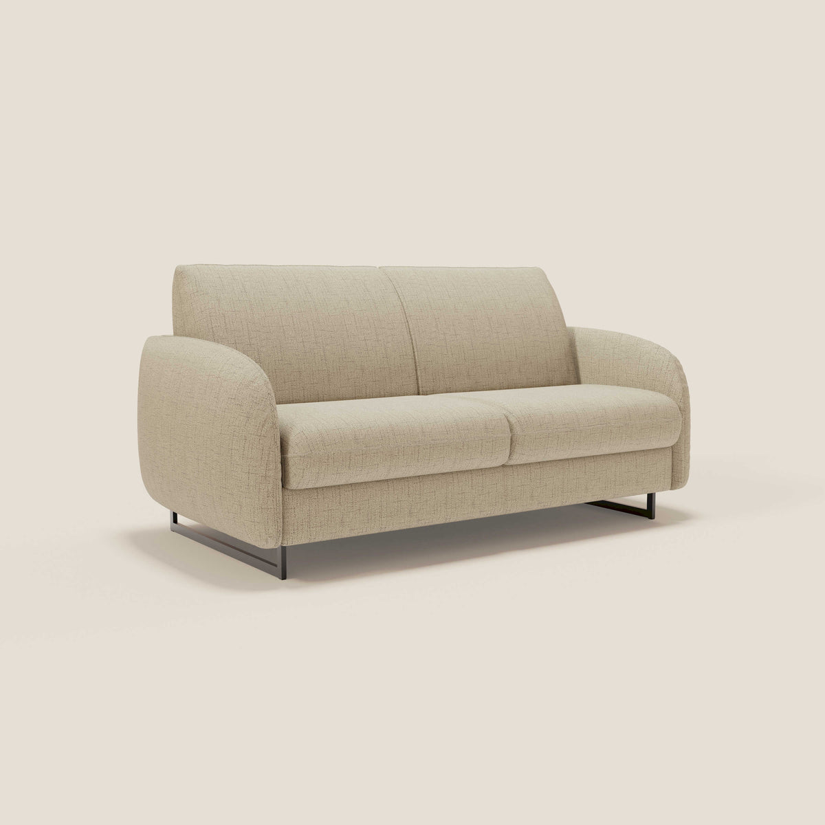 Ninfea divano letto Design Morbido con Piedini alti in Metallo e Materasso H18 cm in tessuto impermeabile T03 - divitt.sbs