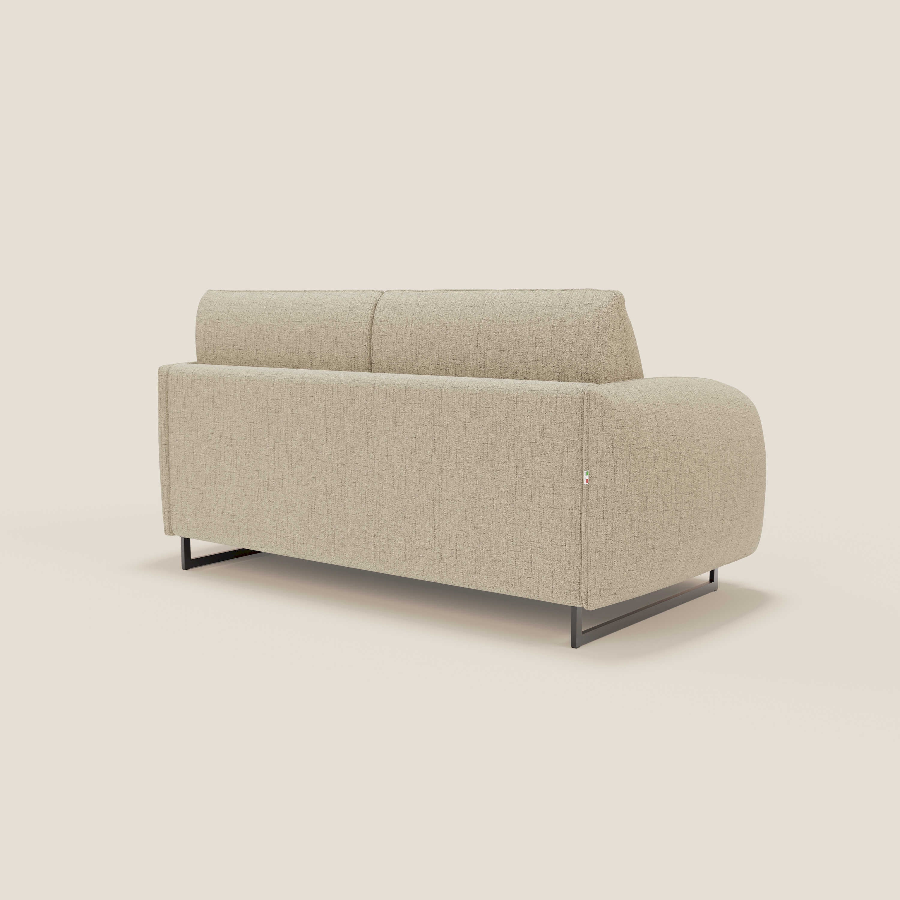 Ninfea divano letto Design Morbido con Piedini alti in Metallo e Materasso H18 cm in tessuto impermeabile T03 - divitt.sbs
