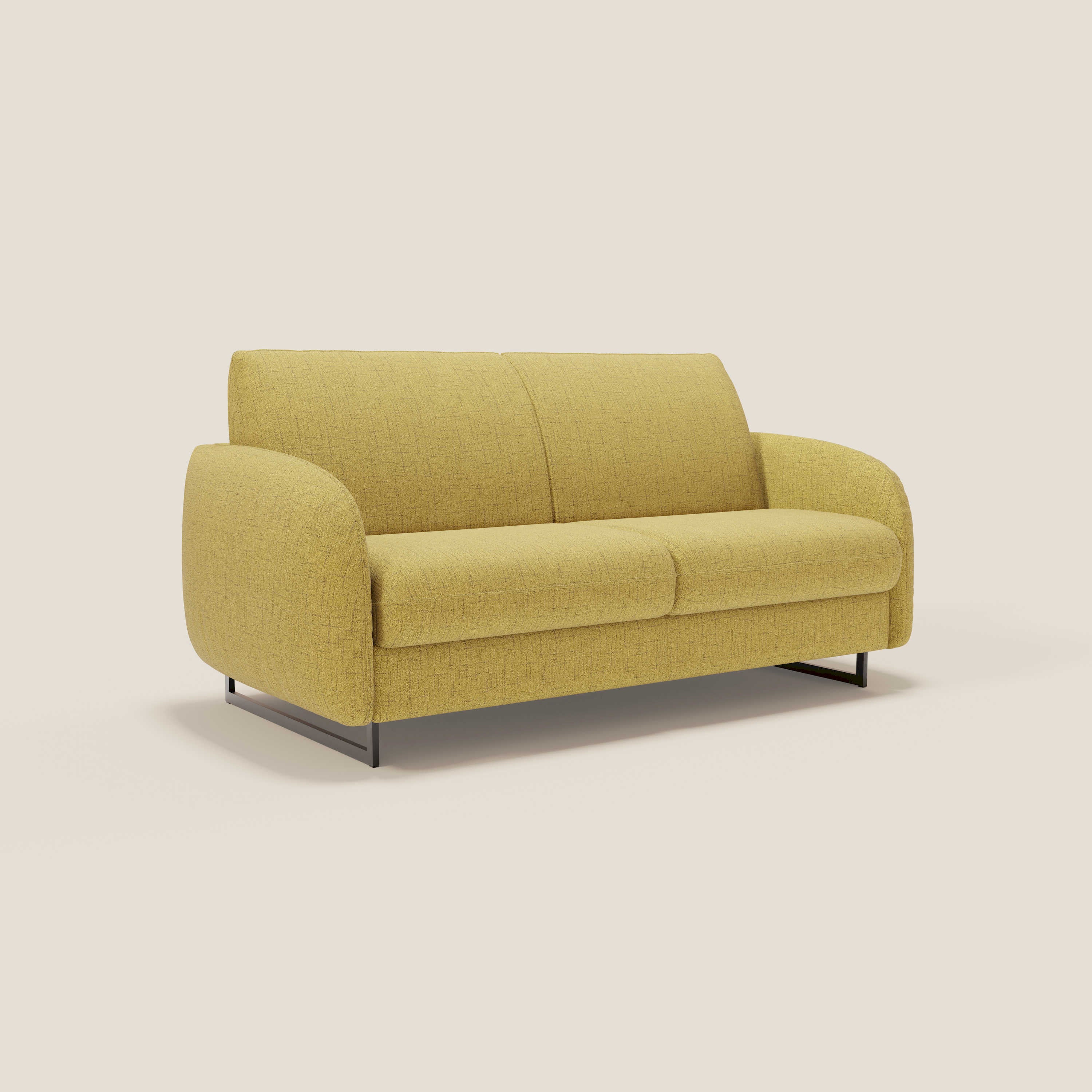 Ninfea divano letto Design Morbido con Piedini alti in Metallo e Materasso H18 cm in tessuto impermeabile T03 - divitt.sbs