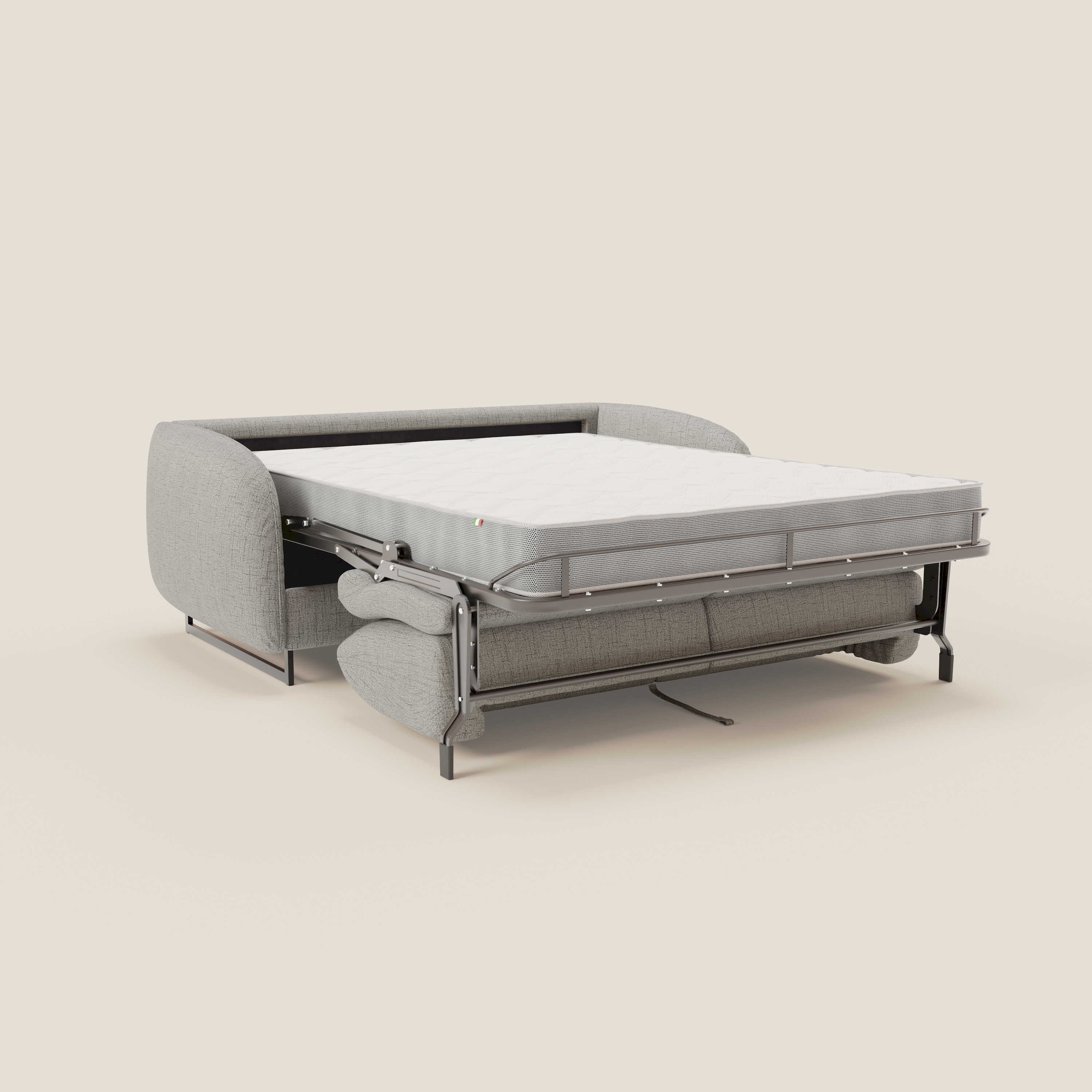 Ninfea divano letto Design Morbido con Piedini alti in Metallo e Materasso H18 cm in tessuto impermeabile T03 - divitt.sbs