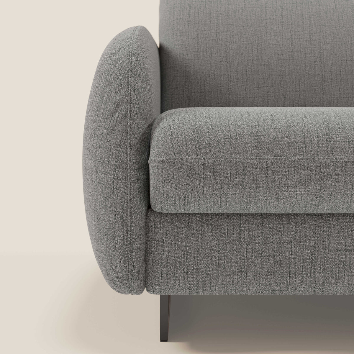 Ninfea divano letto Design Morbido con Piedini alti in Metallo e Materasso H18 cm in tessuto impermeabile T03 - divitt.sbs