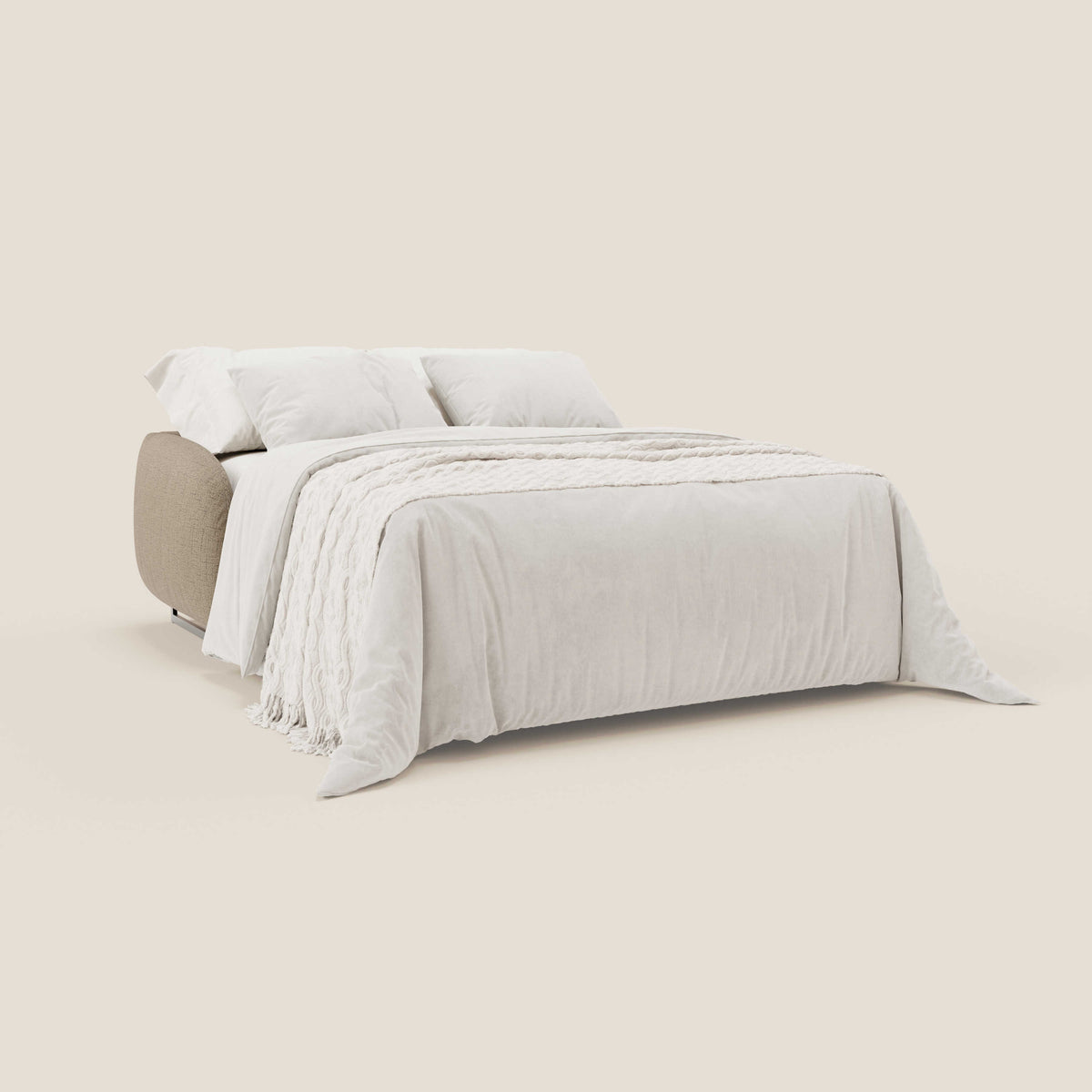 Ninfea divano letto Design Morbido con Piedini alti in Metallo e Materasso H18 cm in tessuto impermeabile T03 - divitt.sbs