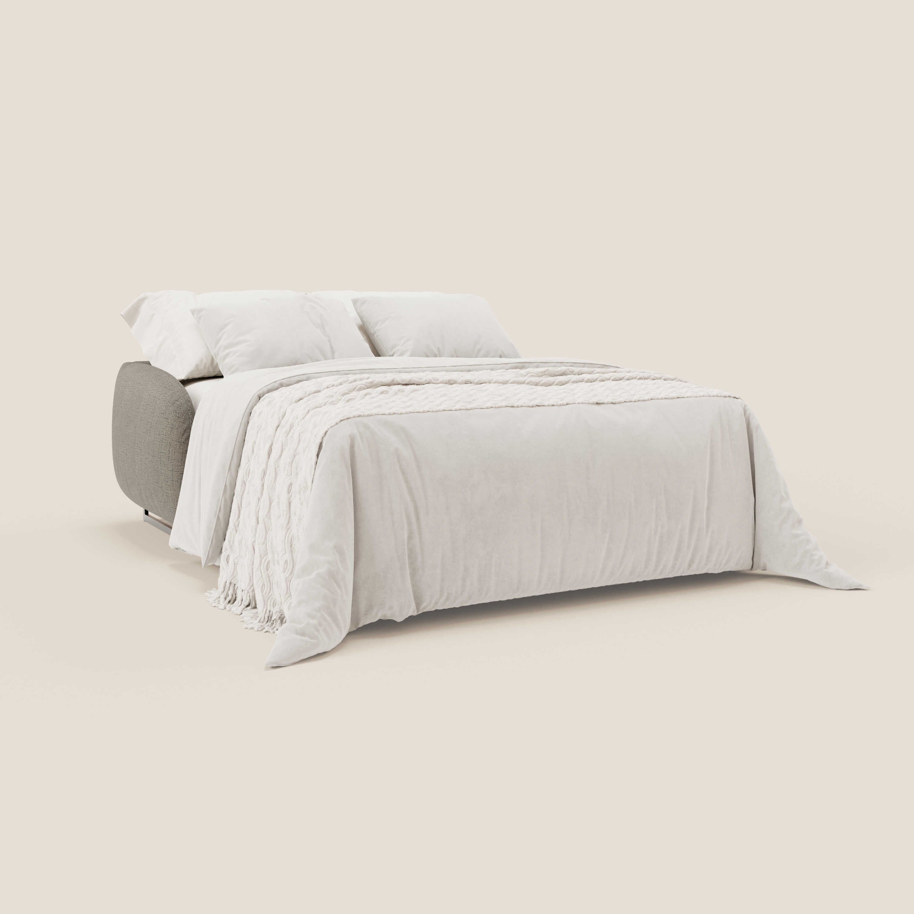 Ninfea divano letto Design Morbido con Piedini alti in Metallo e Materasso H18 cm in tessuto impermeabile T03 - divitt.sbs