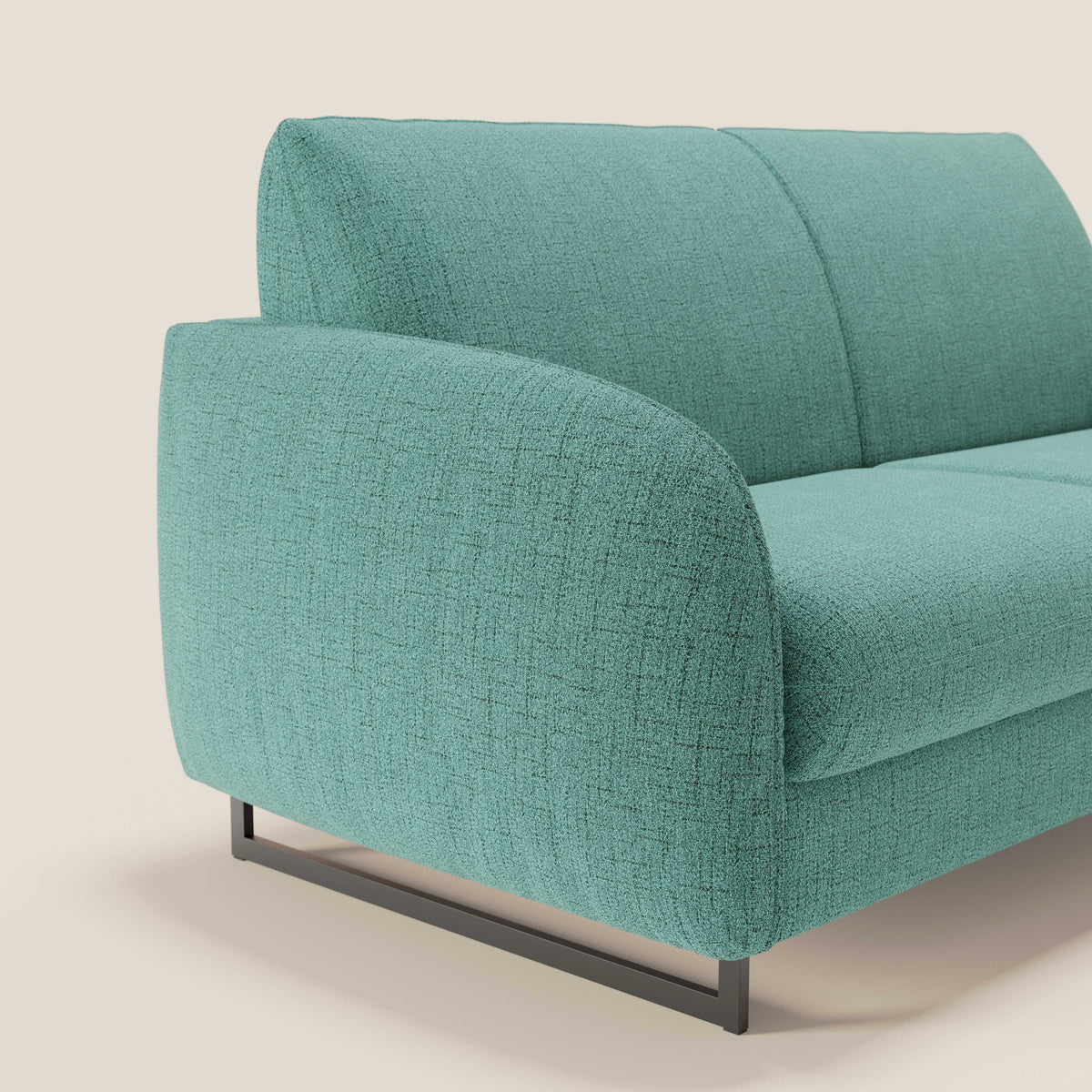 Ninfea divano letto Design Morbido con Piedini alti in Metallo e Materasso H18 cm in tessuto impermeabile T03 - divitt.sbs