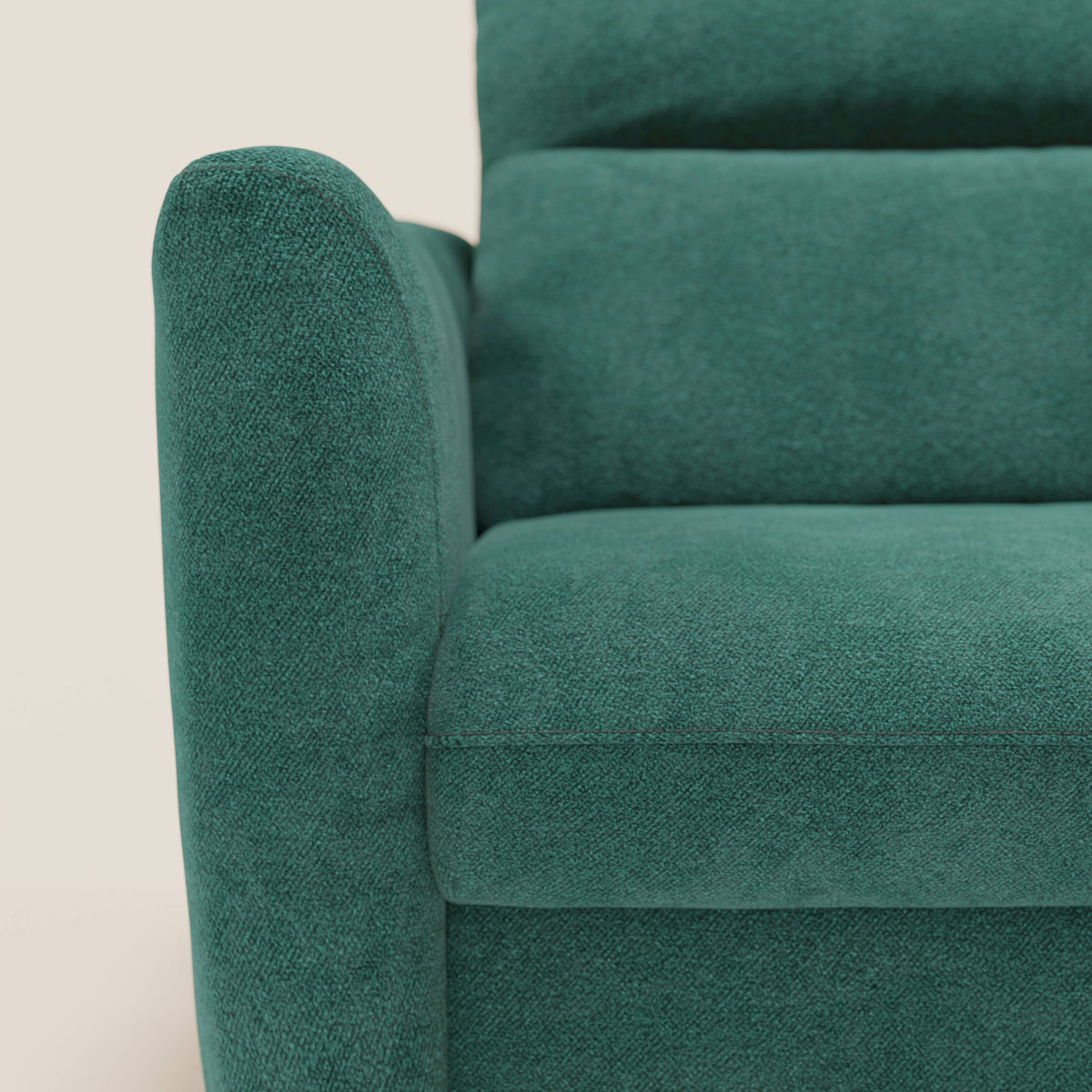 Peonia divano letto angolare con Penisola Contenitore - Materasso H18 cm in Bouclé Impermeabile T07 - divitt.sbs