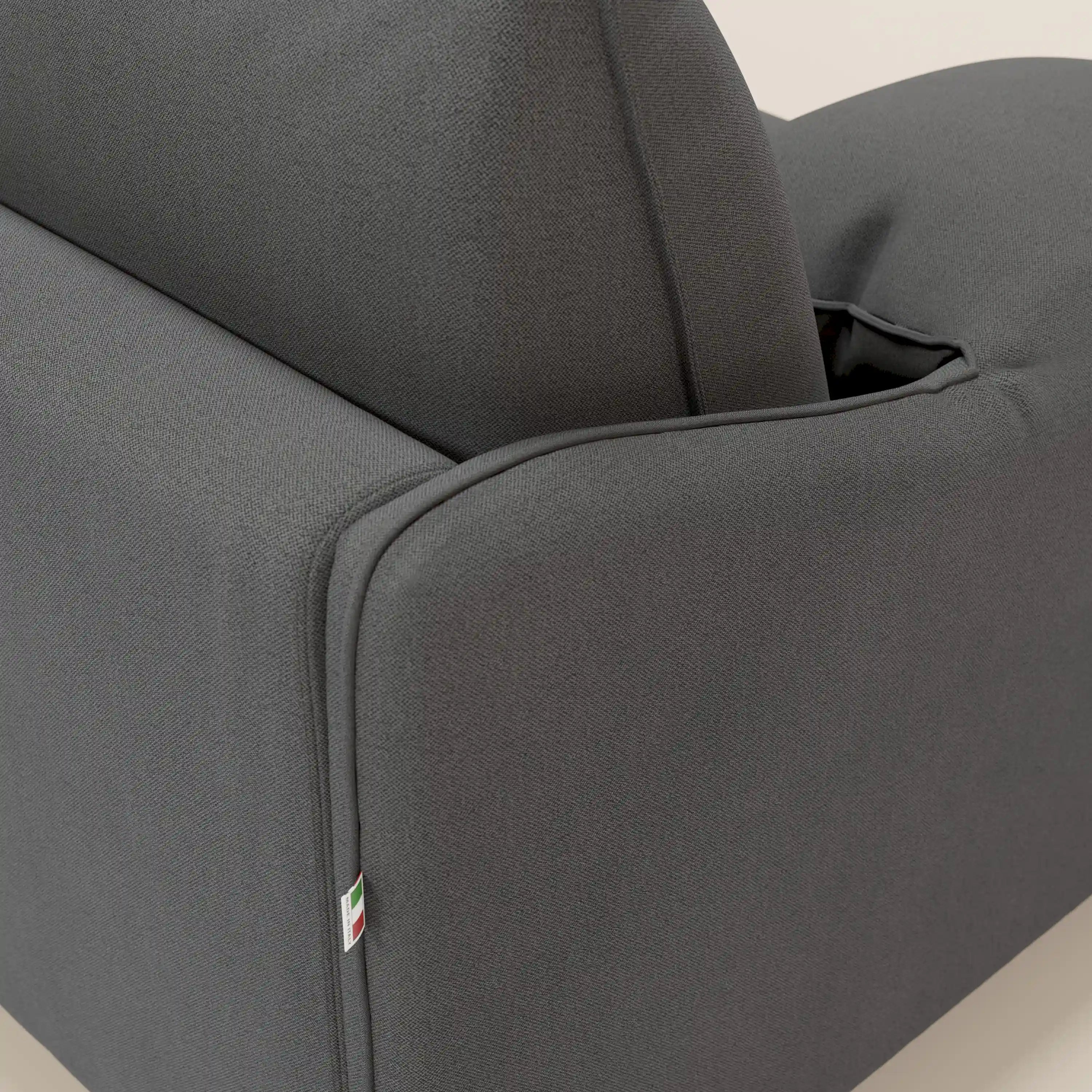 Primula divano letto angolare con materasso H18 cm - penisola contenitore in tessuto smacchiabile T05 - divitt.sbs