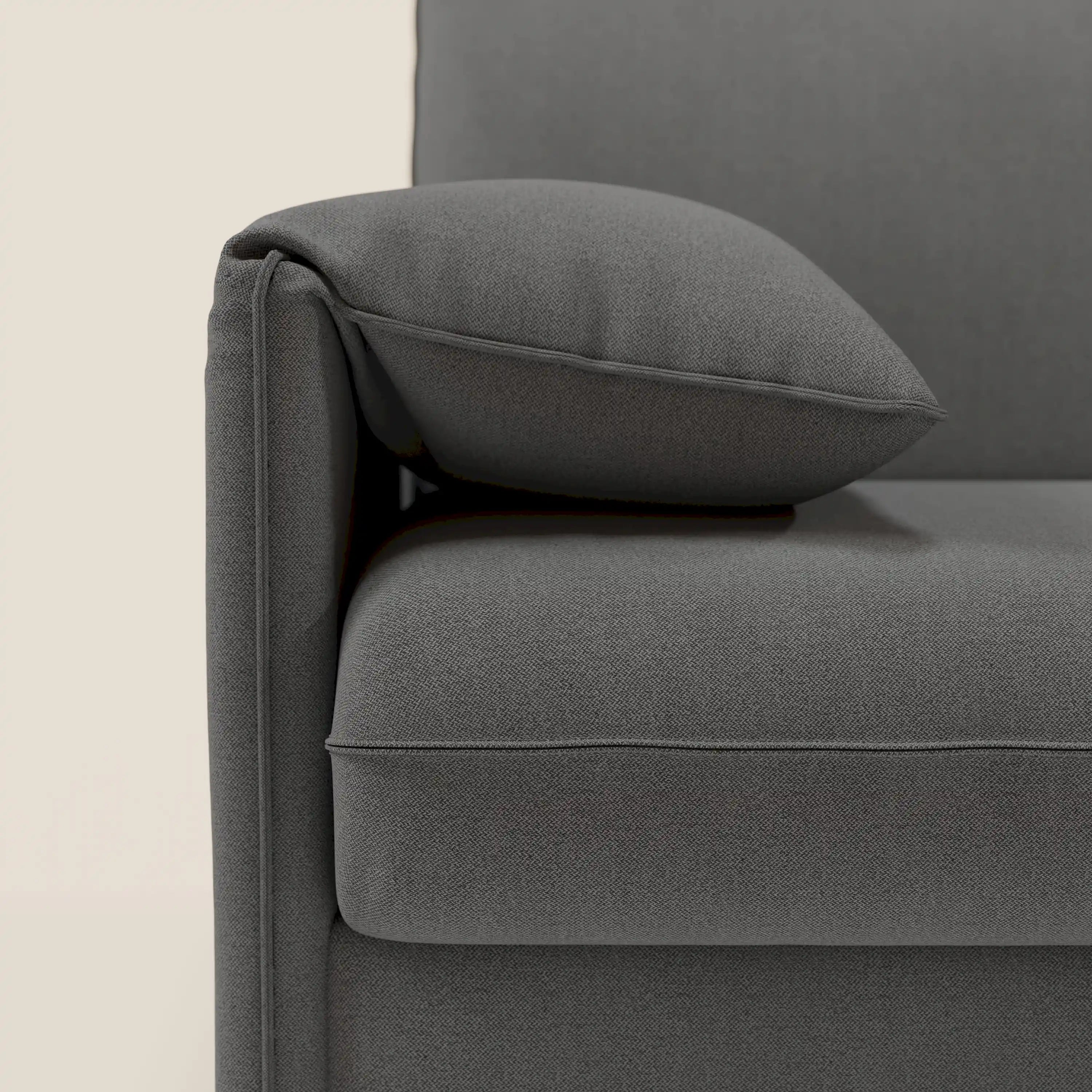 Primula divano letto angolare con materasso H18 cm - penisola contenitore in tessuto smacchiabile T05 - divitt.sbs